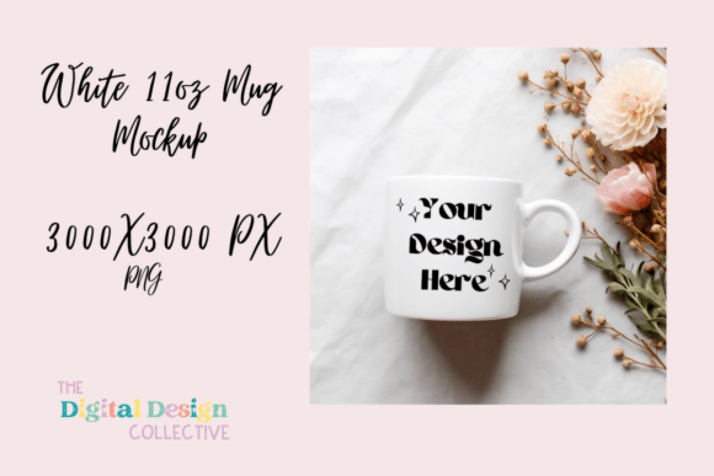Floral Coffee Mug Mockup Design
