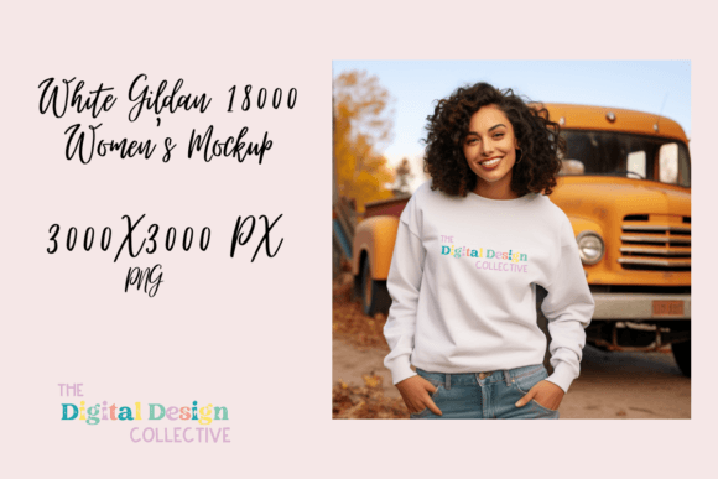 White Gildan 18000 Women's Sweatshirt Mockup