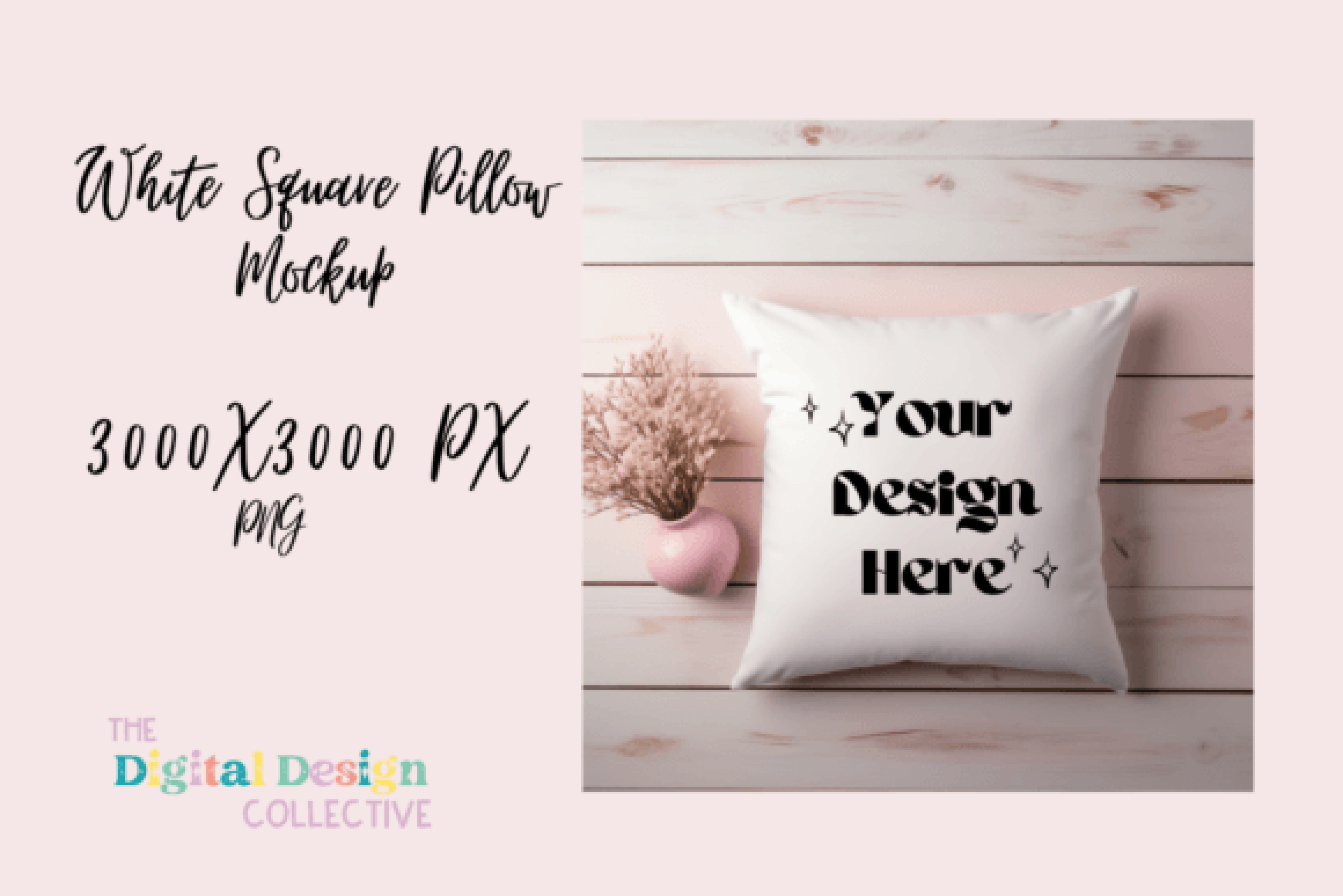 Valentine's Love Square Pillow Mockup