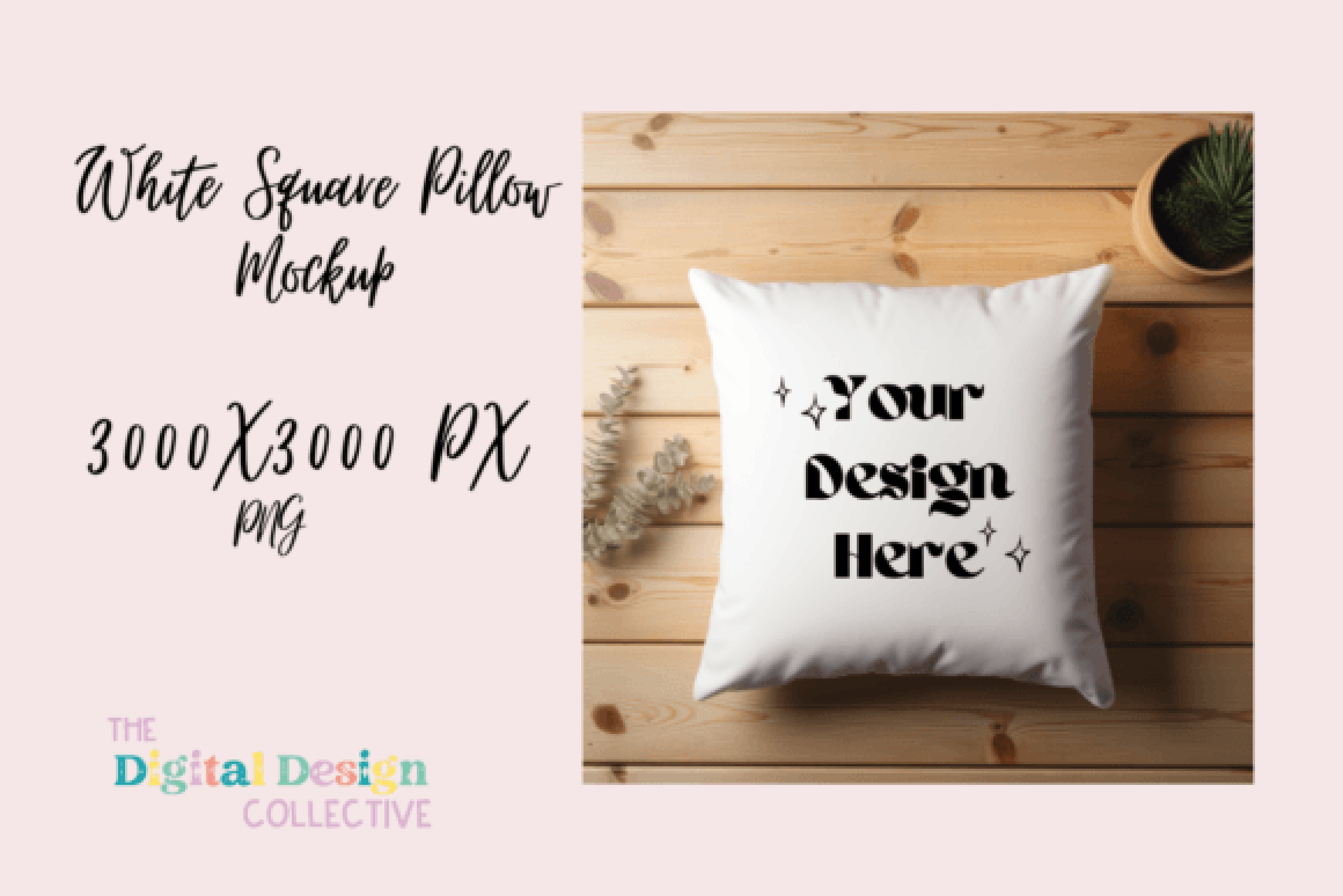White Square Pillow Mockup