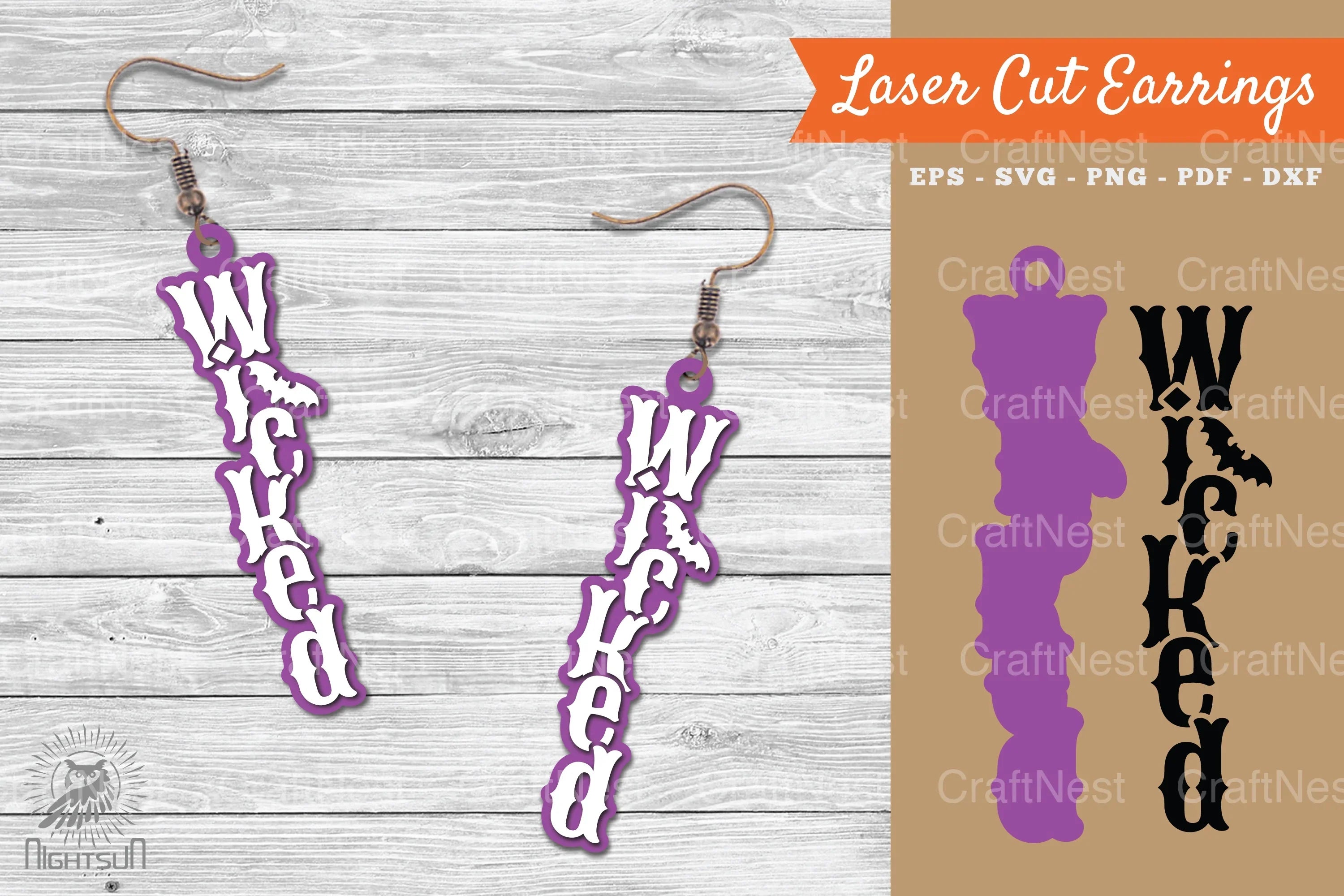 Wicked Laser Cut Earrings SVG Bundle - CraftNest - Digital Crafting and Art