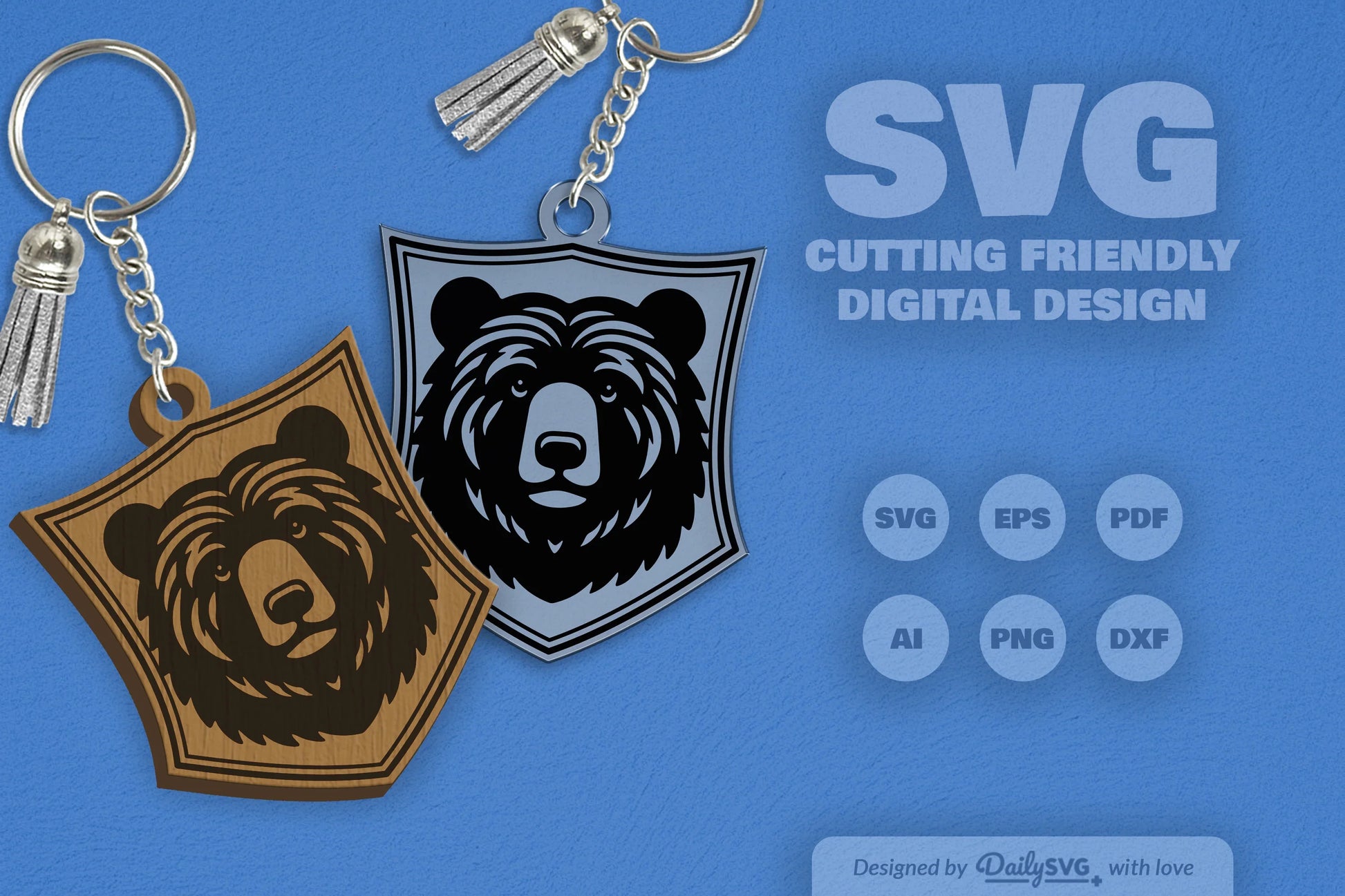 Animal Key Rings Vector Wild Animal Keychain SVG Bundle