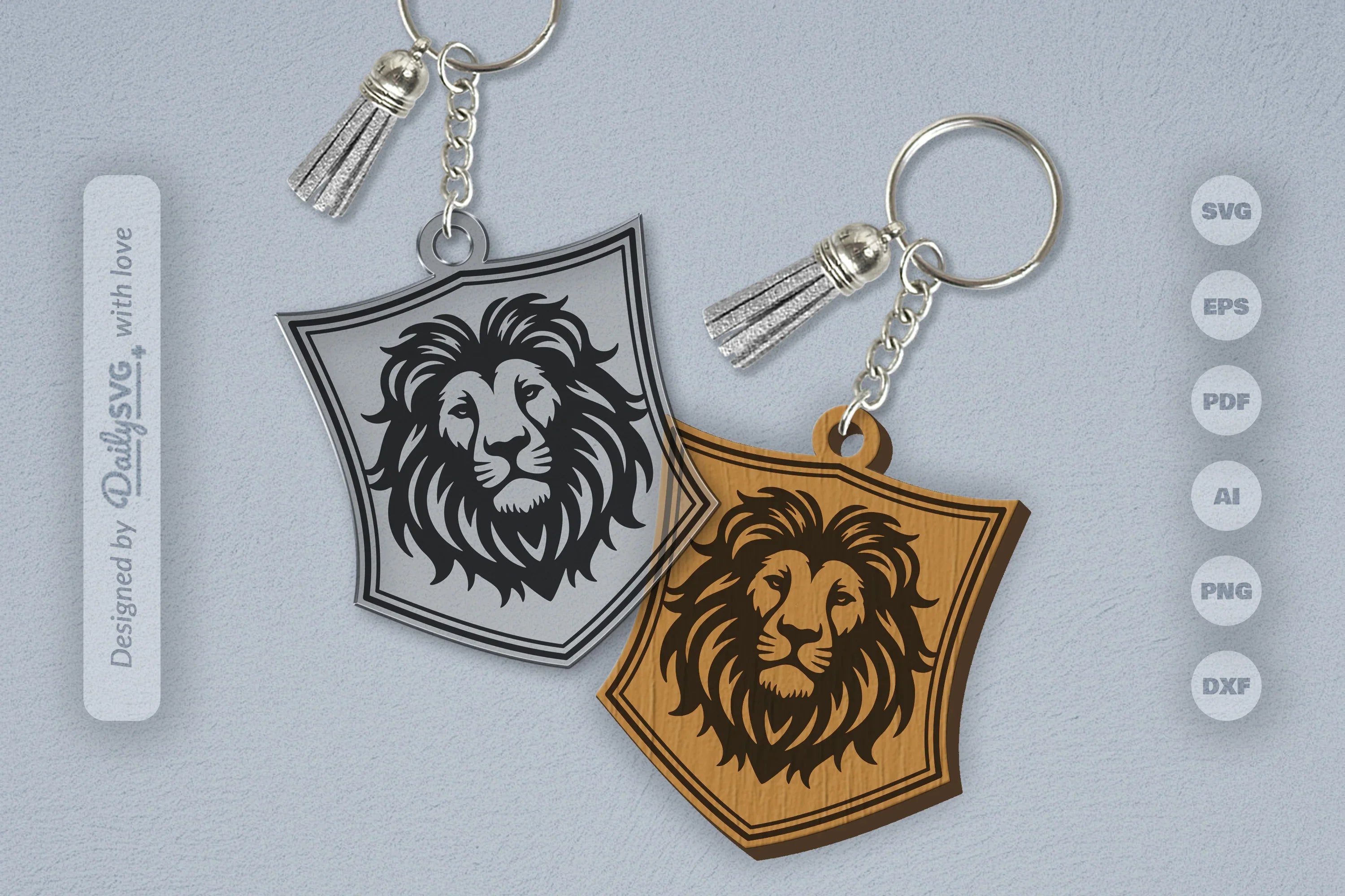 Animal Key Rings Vector Wild Animal Keychain SVG Bundle
