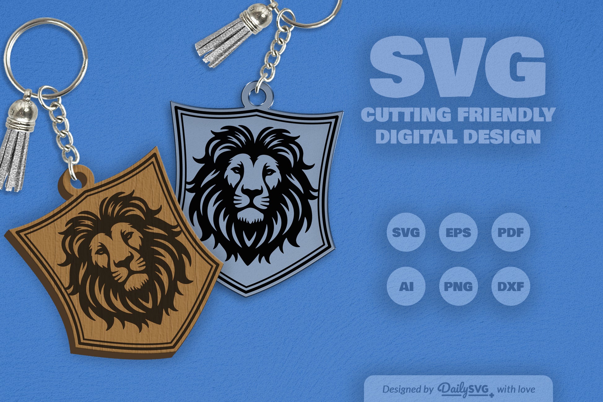 Animal Key Rings Vector Wild Animal Keychain SVG Bundle