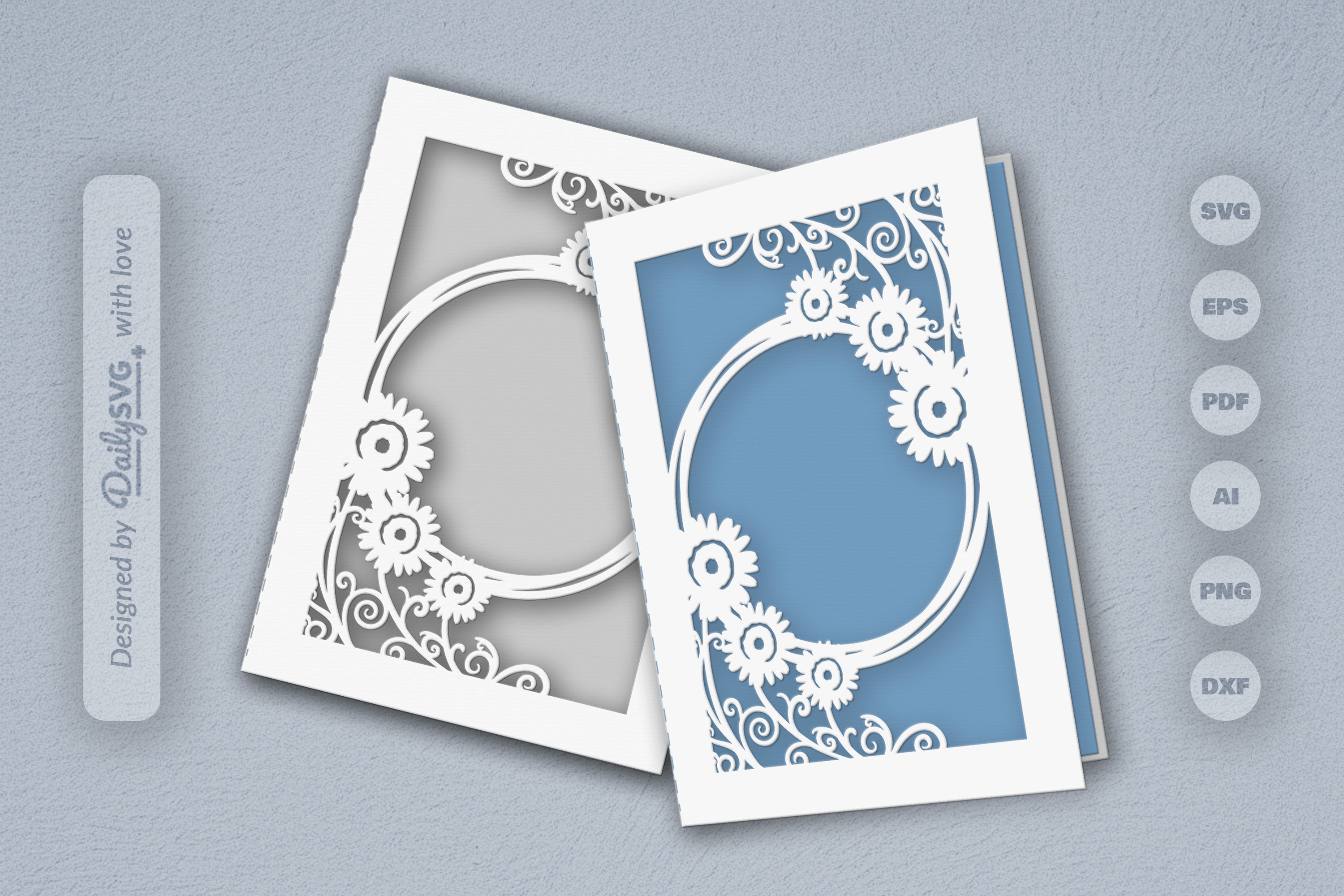Wild Floral Cutaway Card Paper Cut SVG Bundle 4