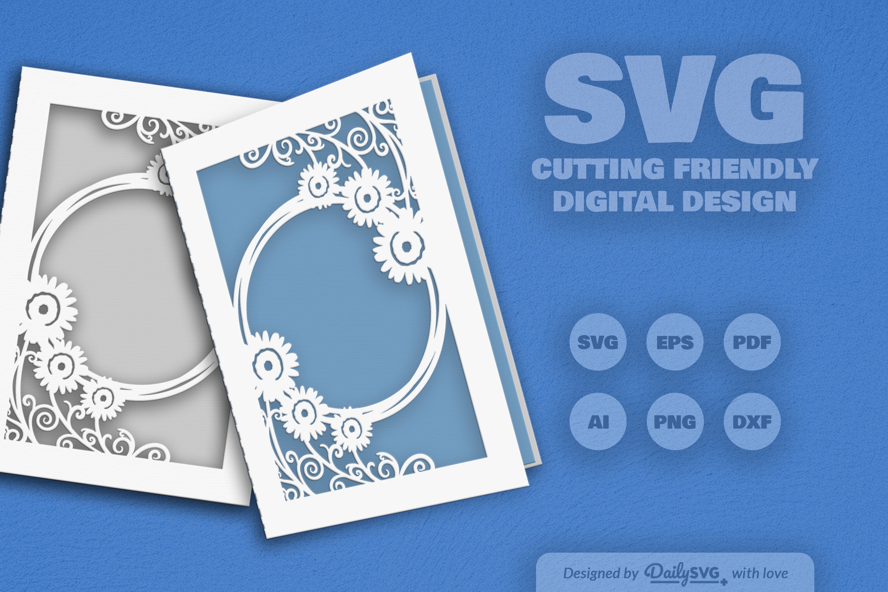 Wild Floral Cutaway Card Paper Cut SVG Bundle 4