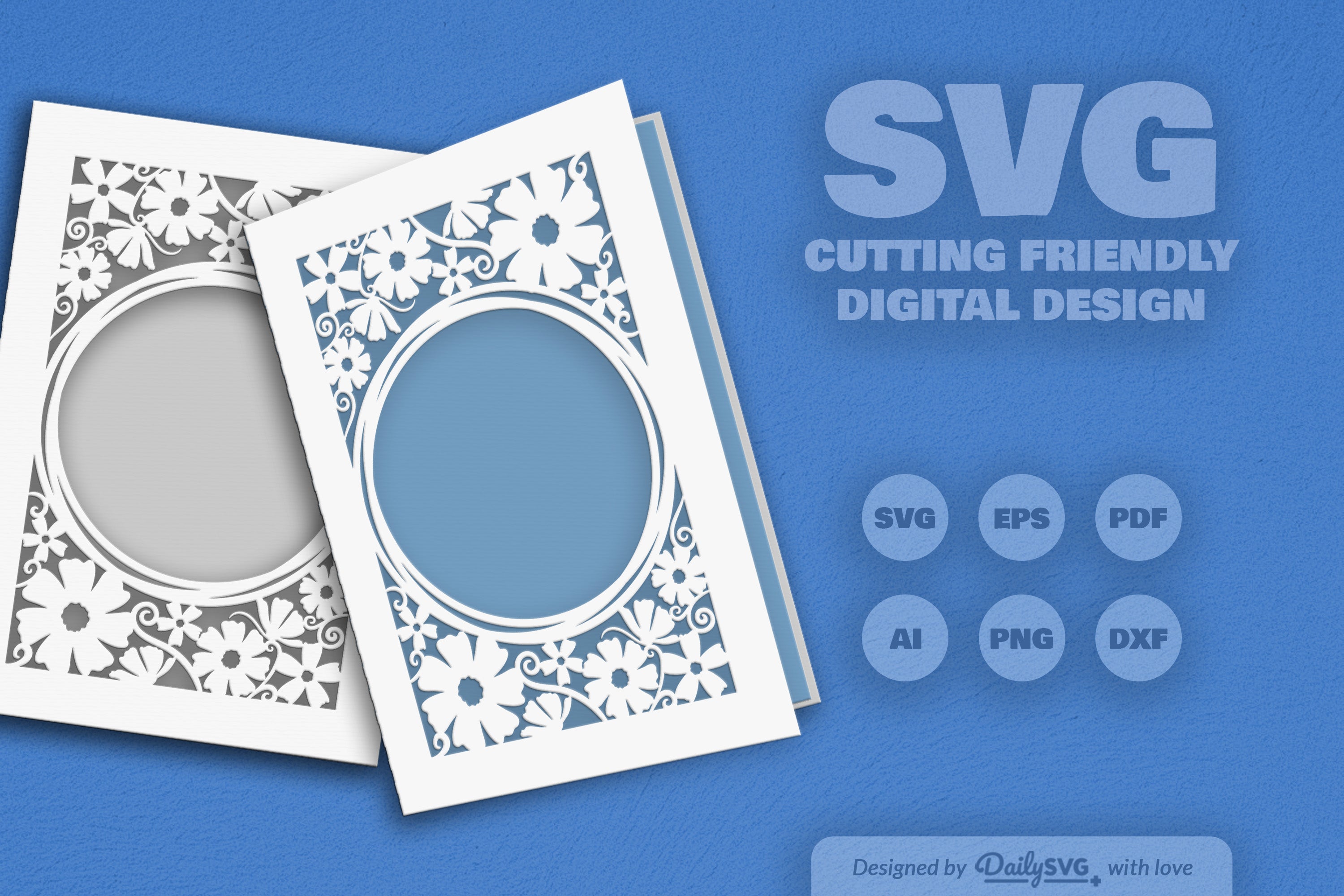 Wild Floral Cutaway Card Paper Cut SVG Bundle 1