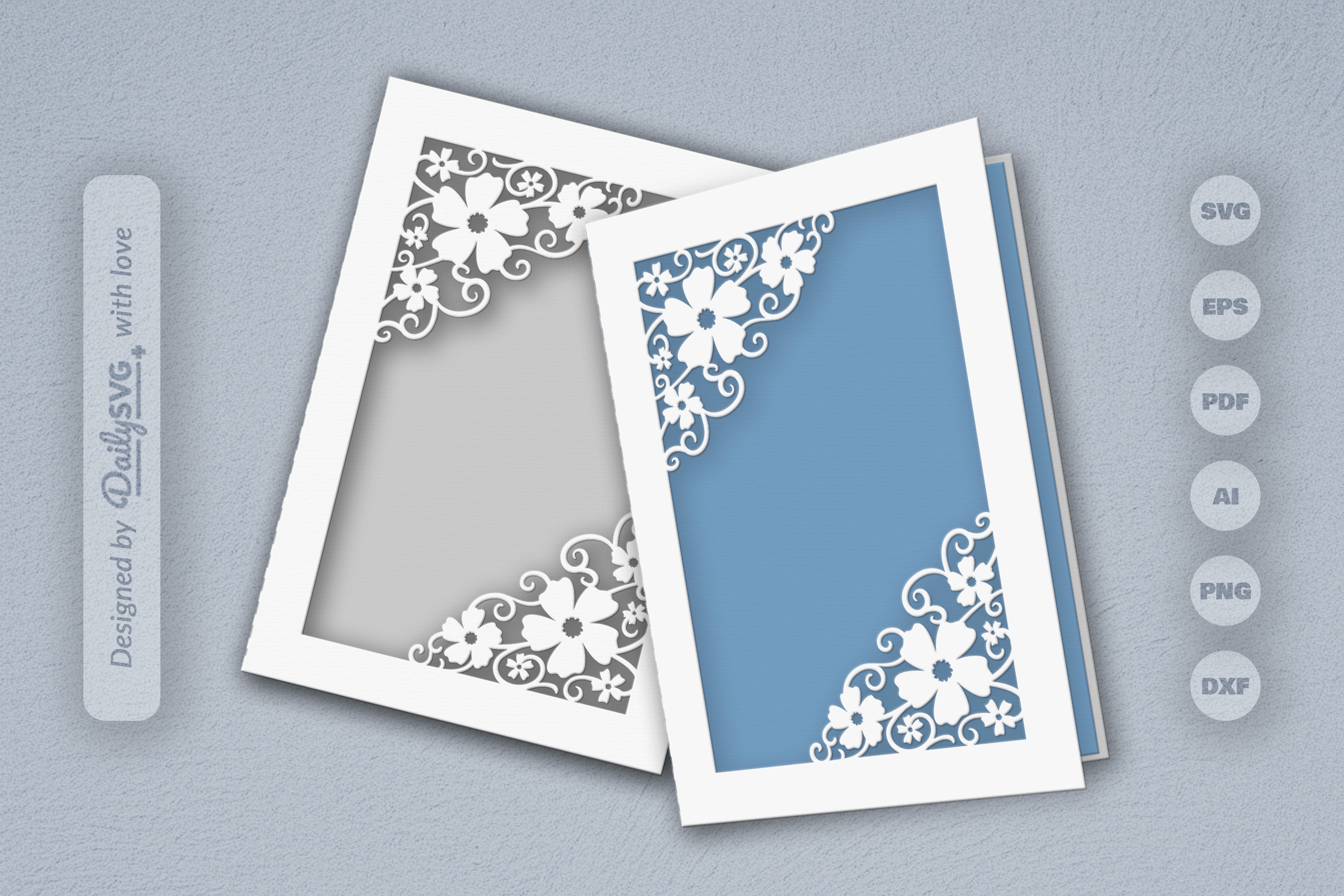 Wild Floral Cutaway Card Paper Cut SVG Bundle 2