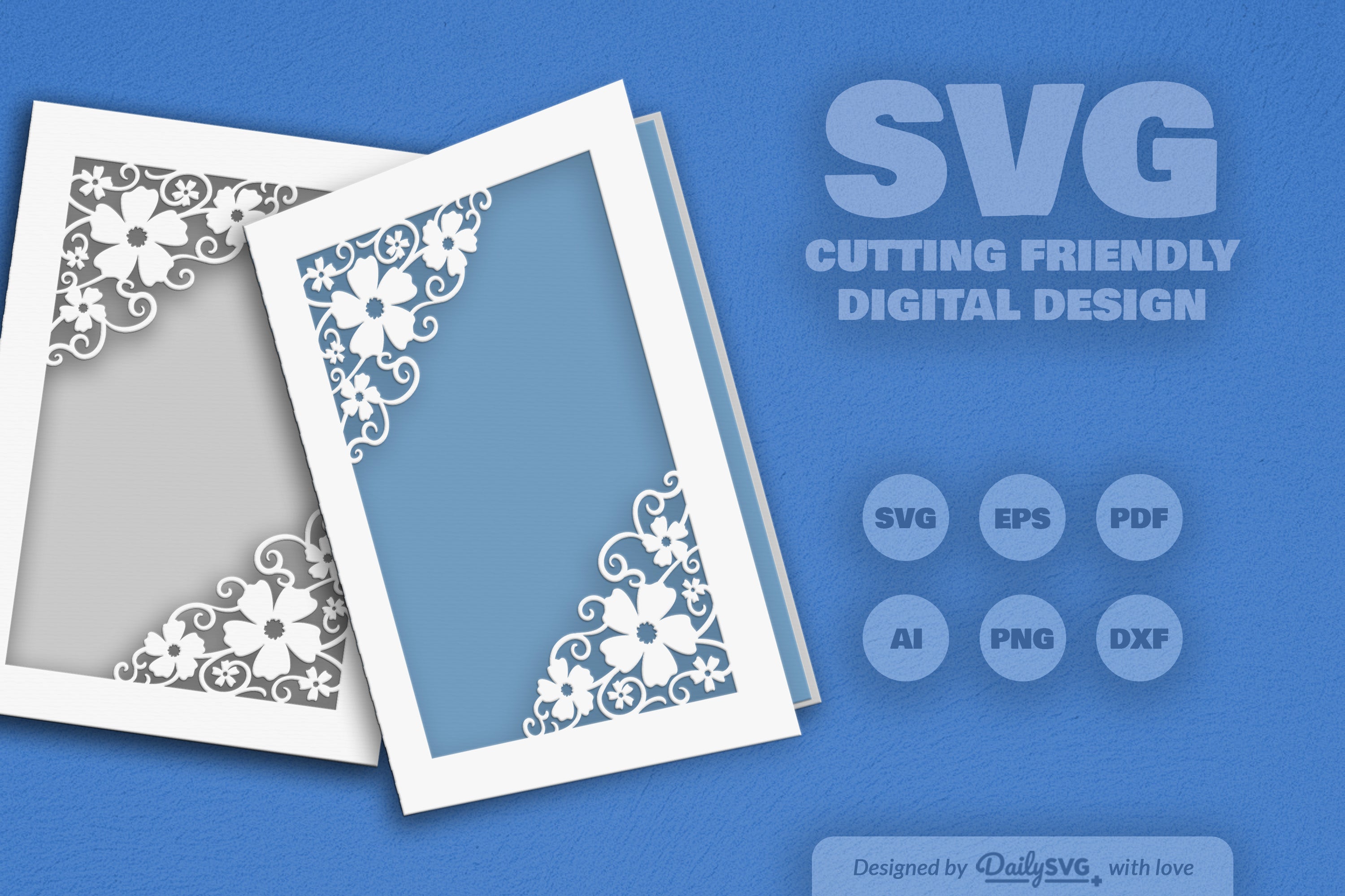 Wild Floral Cutaway Card Paper Cut SVG Bundle 2