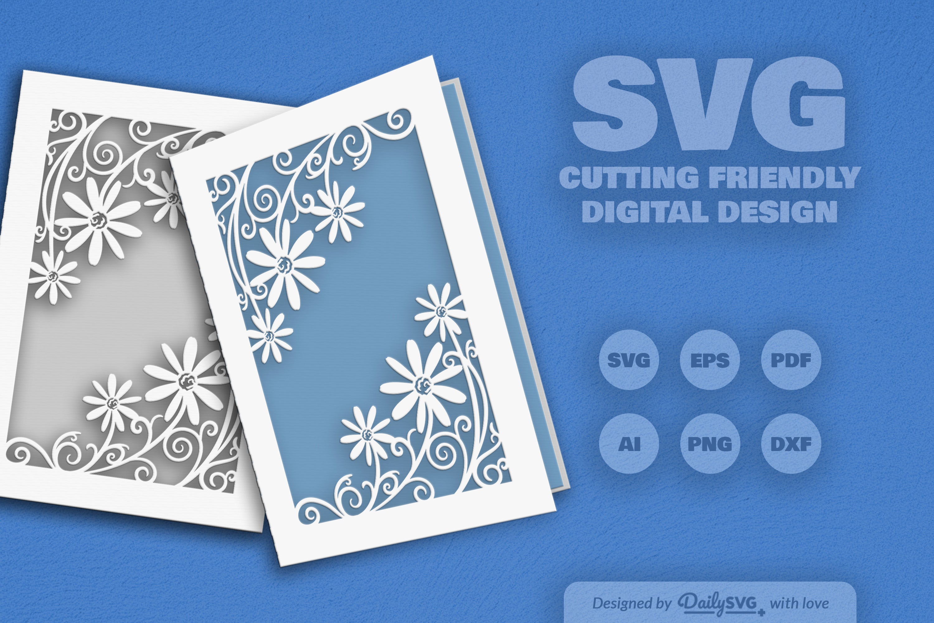 Wild Floral Cutaway Card Paper Cut SVG Bundle 3