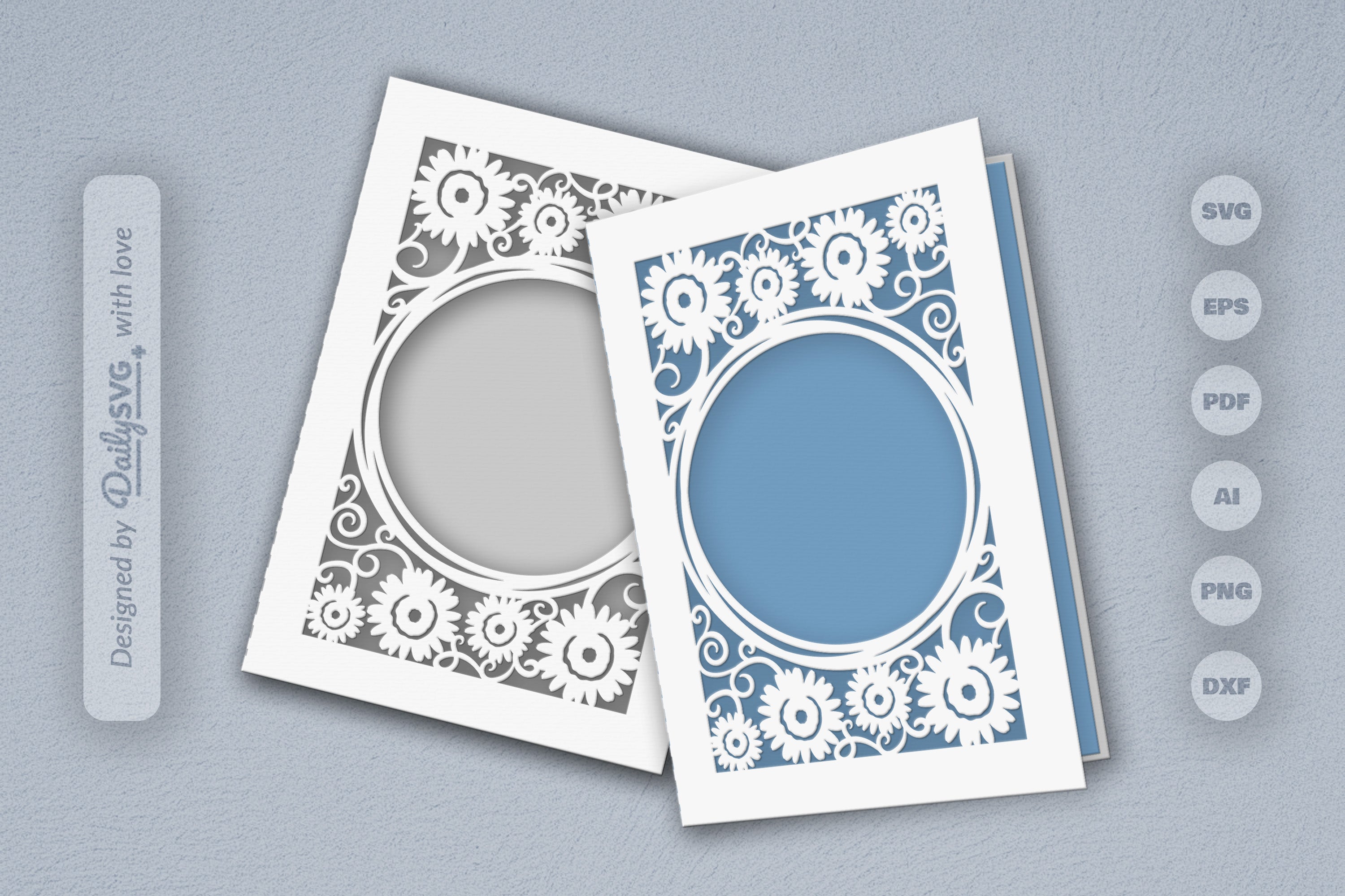 Wild Floral Cutaway Card Paper Cut SVG Bundle