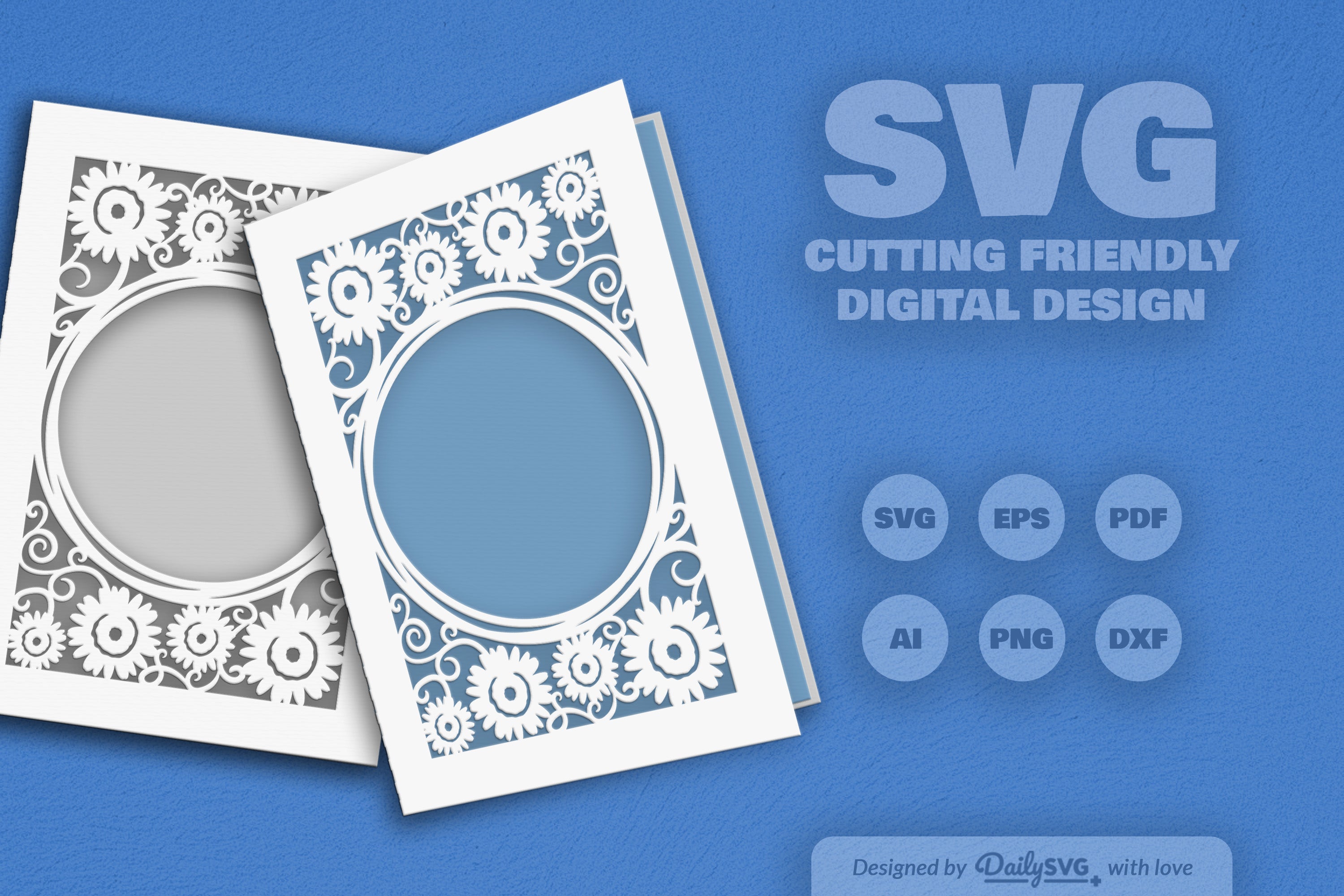 Wild Floral Cutaway Card Paper Cut SVG Bundle