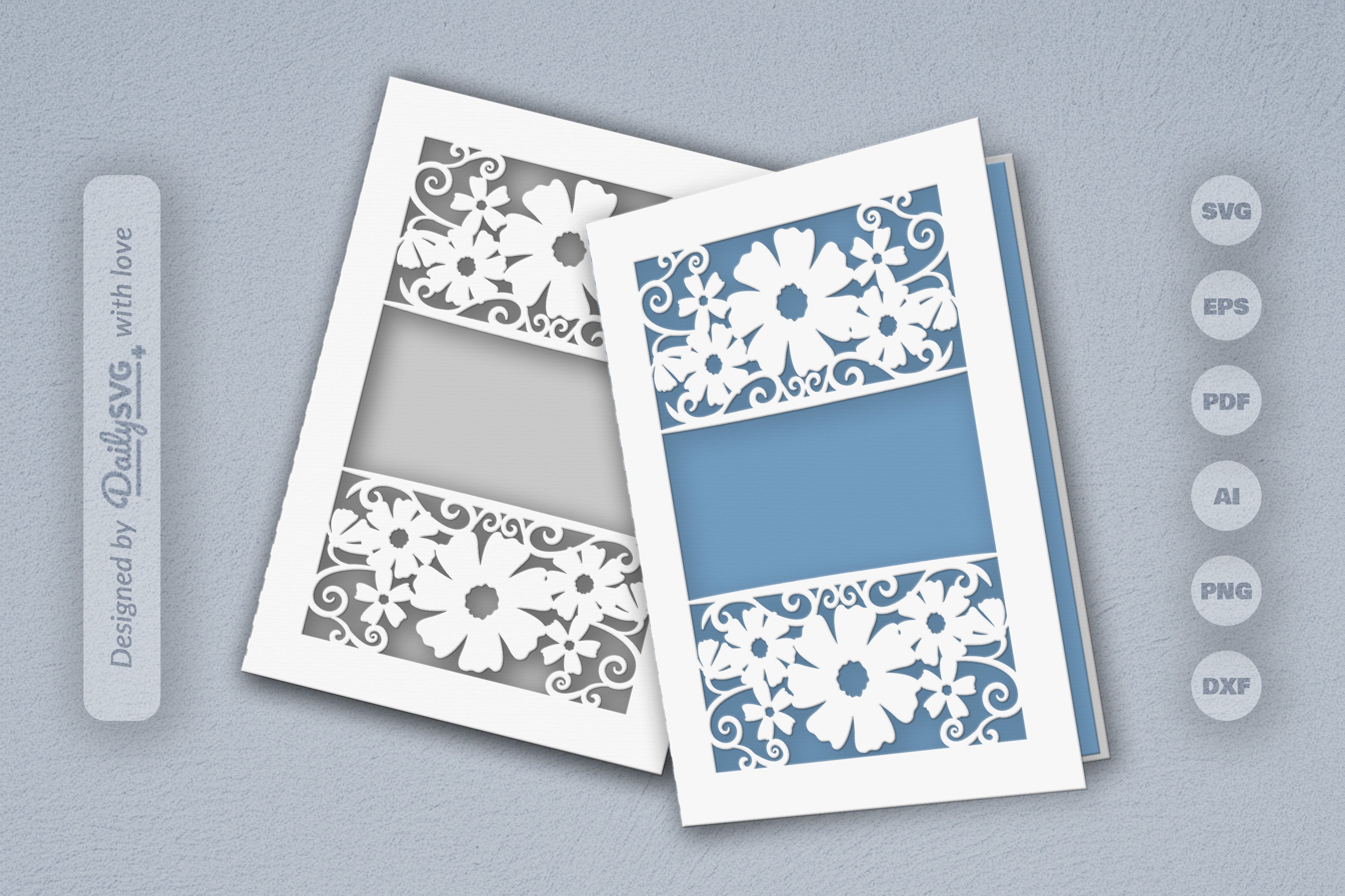 Wild Floral Cutaway Card Paper Cut SVG Bundle 6