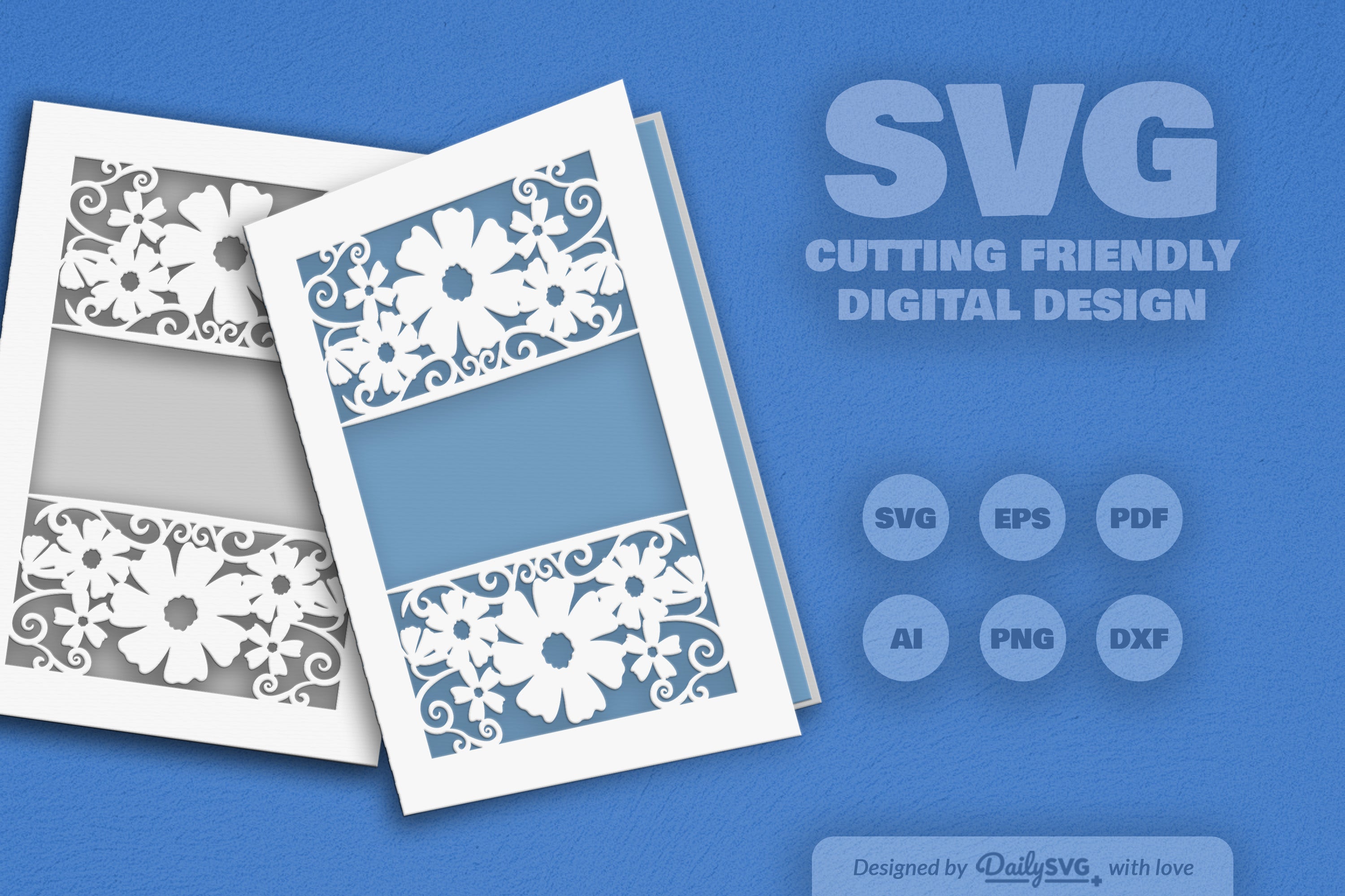 Wild Floral Cutaway Card Paper Cut SVG Bundle 6