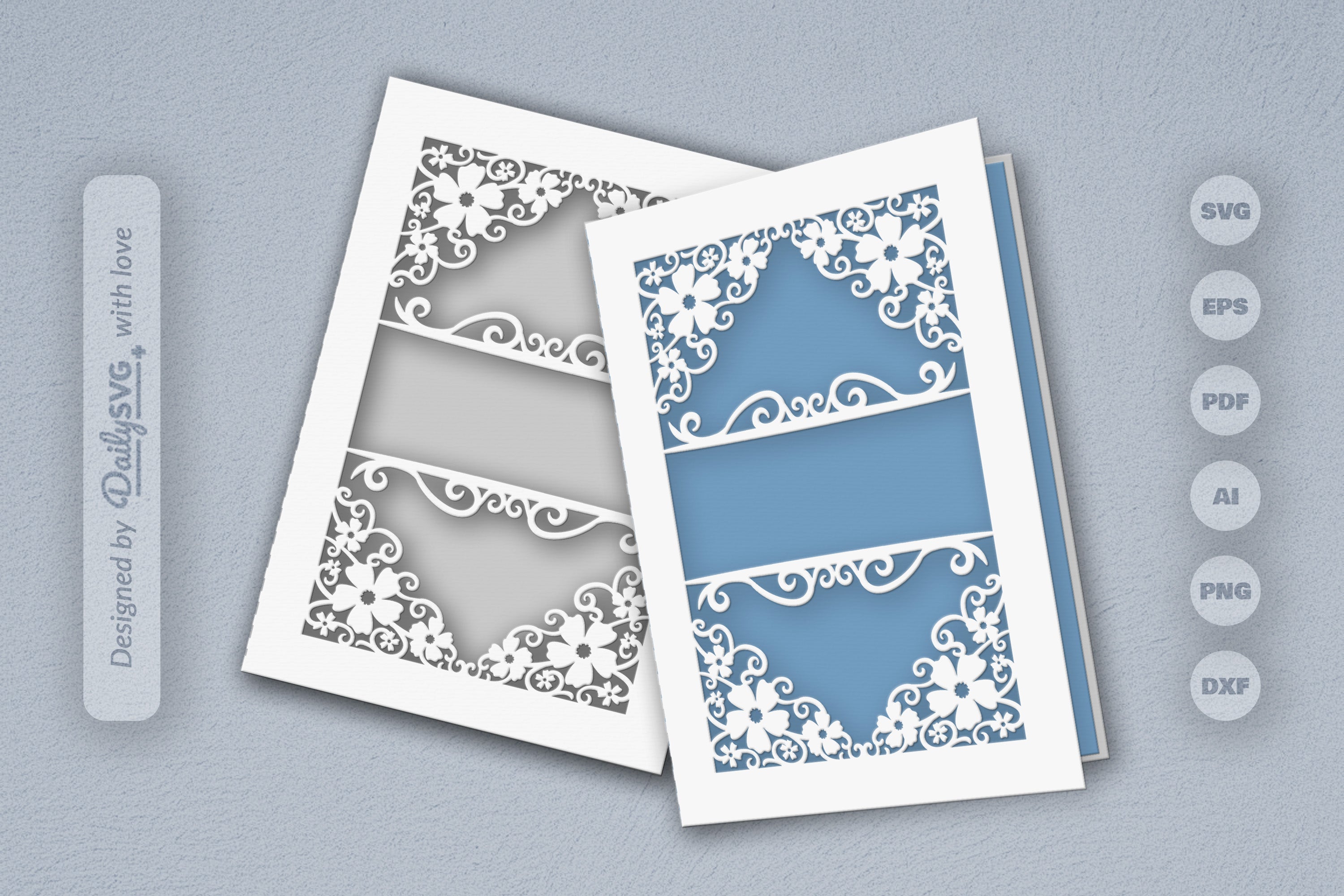 Wild Floral Cutaway Card Paper Cut SVG Bundle 7