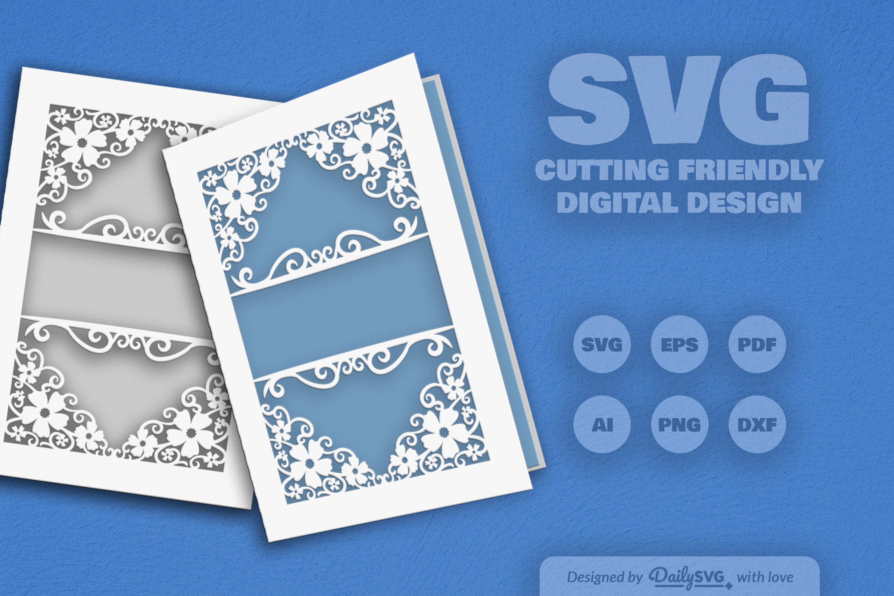 Wild Floral Cutaway Card Paper Cut SVG Bundle 7