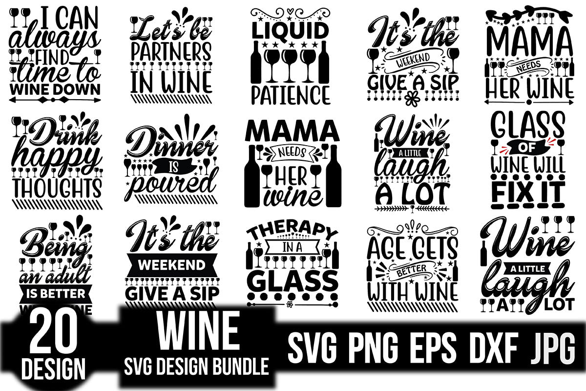 Wine SVG Bundle 6 - CraftNest - Digital Crafting and Art