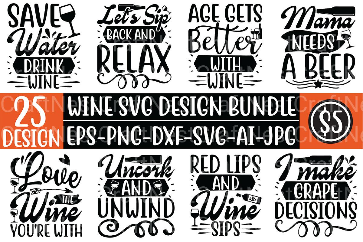 Wine SVG Bundle 1 - CraftNest - Digital Crafting and Art