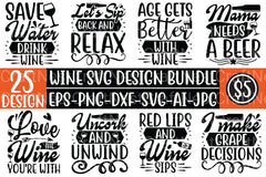 Wine SVG Bundle 1 - CraftNest - Digital Crafting and Art