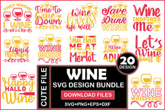 Wine SVG Bundle 7 - CraftNest - Digital Crafting and Art