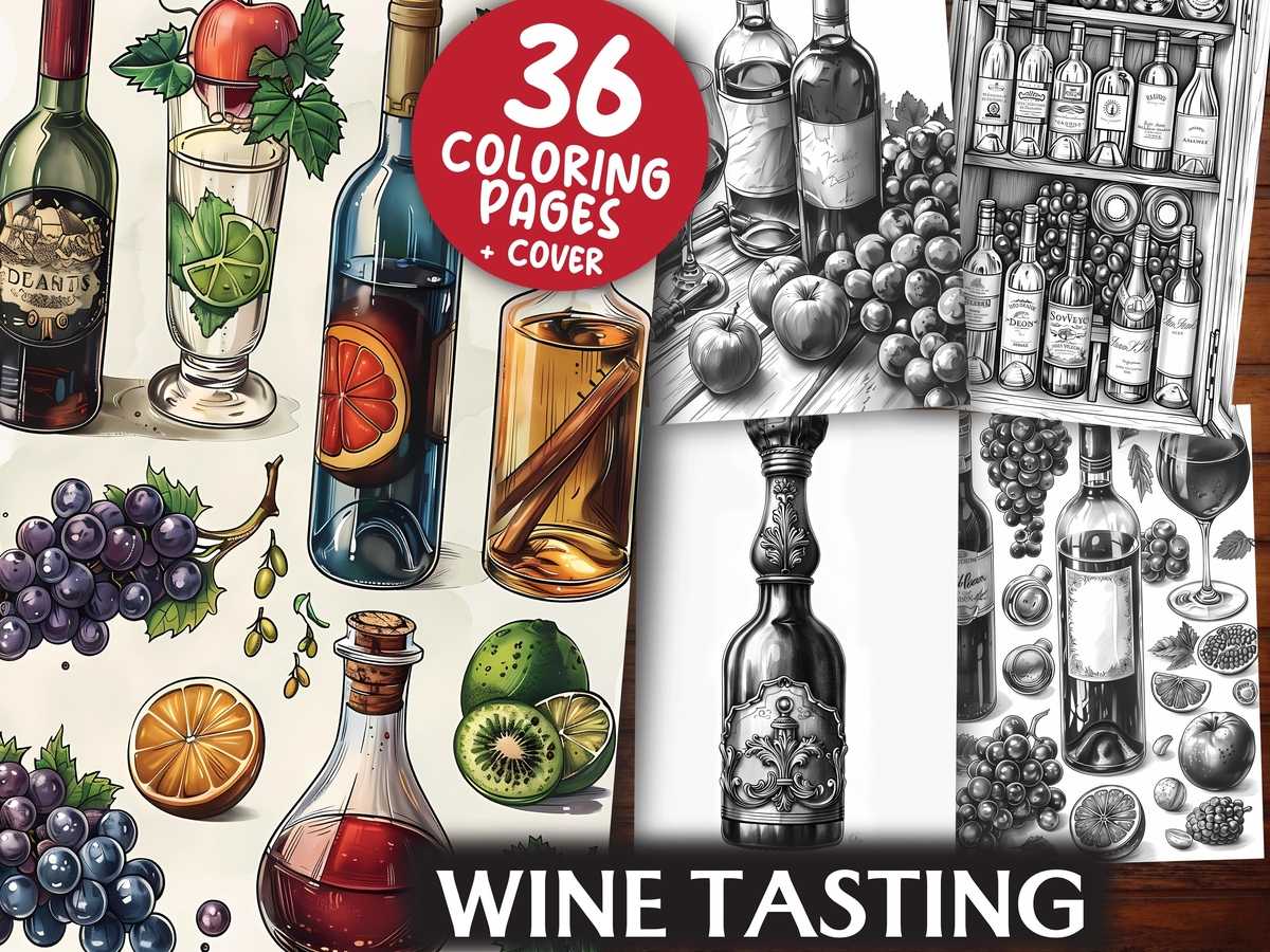 Wine Tasting Coloring Books - CraftNest - Digital Crafting and Art