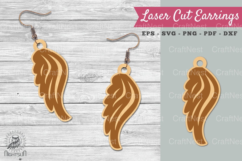Wing Laser Cut Earrings SVG Bundle - CraftNest - Digital Crafting and Art