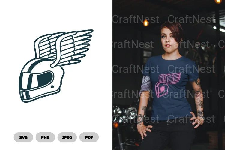 Winged Racer Helmet SVG Bundle - CraftNest - Digital Crafting and Art