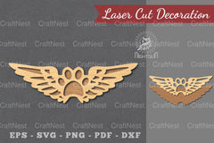 Wings Paw Laser Cut Decoration Clipart Bundle - CraftNest - Digital Crafting and Art