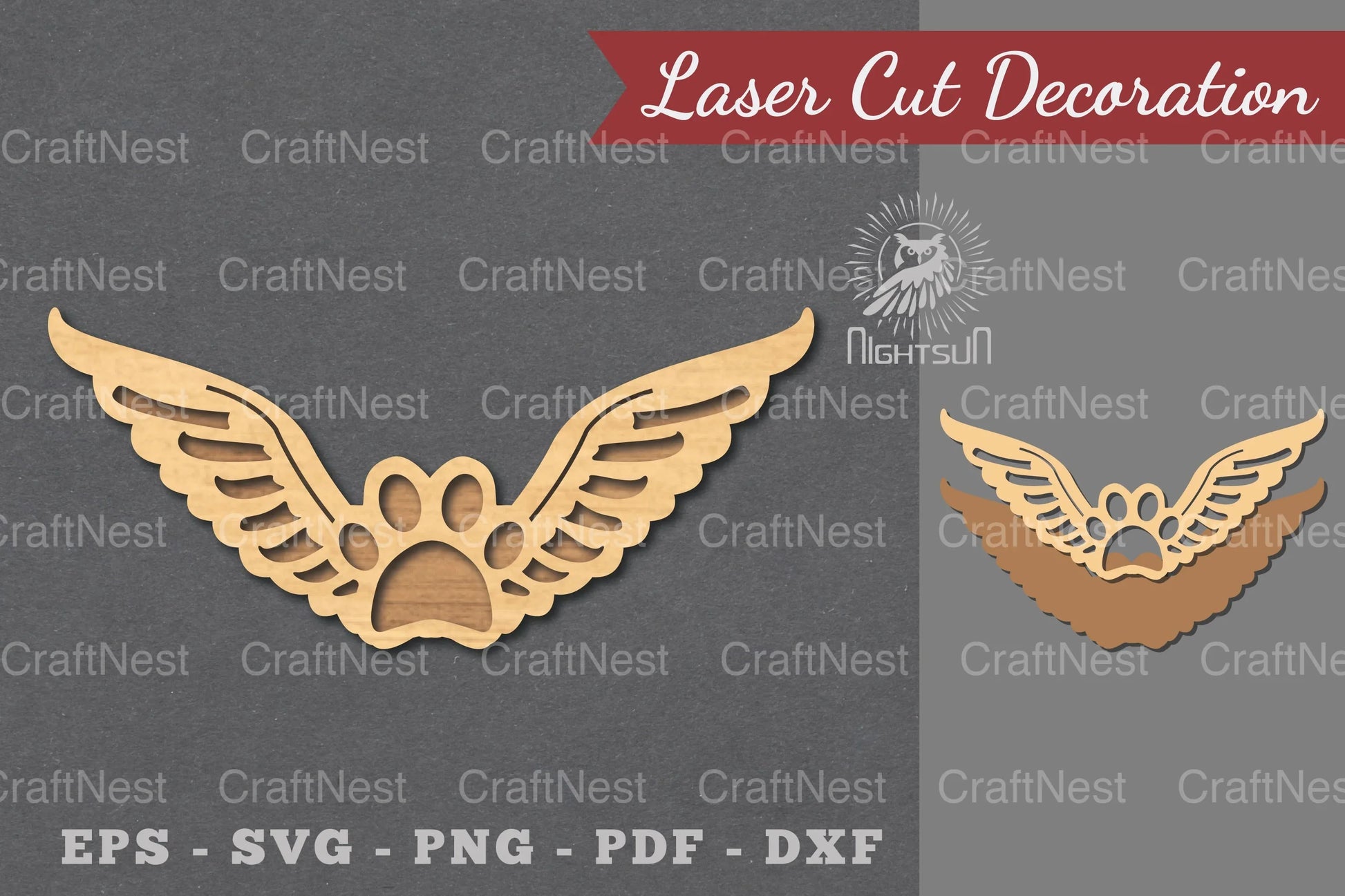 Wings Paw Laser Cut Decoration Clipart Bundle - CraftNest - Digital Crafting and Art