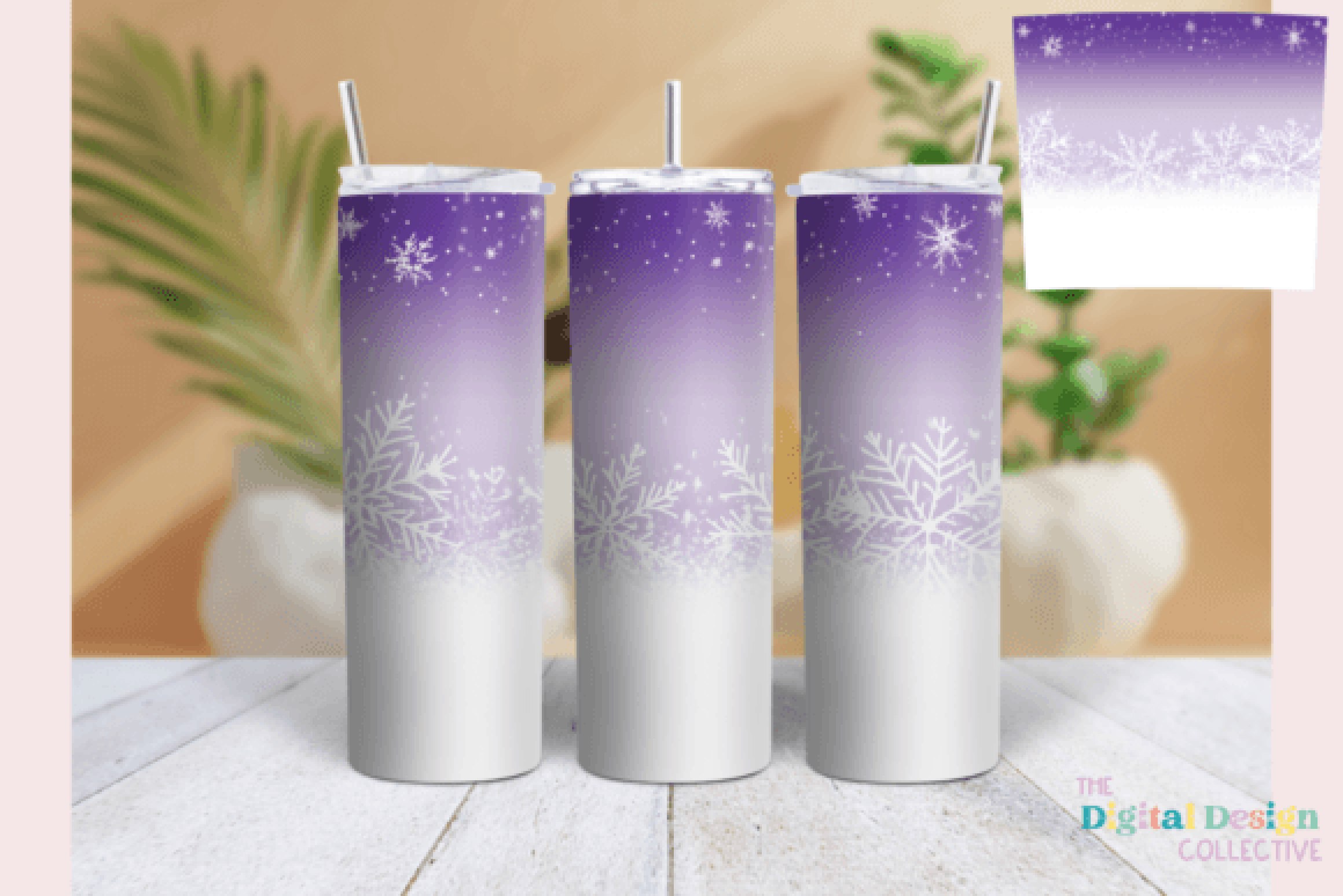 Winter Snowflake Tumbler Wrap Bundle