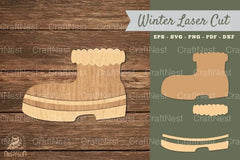 Winter Boots Laser Cut Decoration SVG Bundle - CraftNest - Digital Crafting and Art