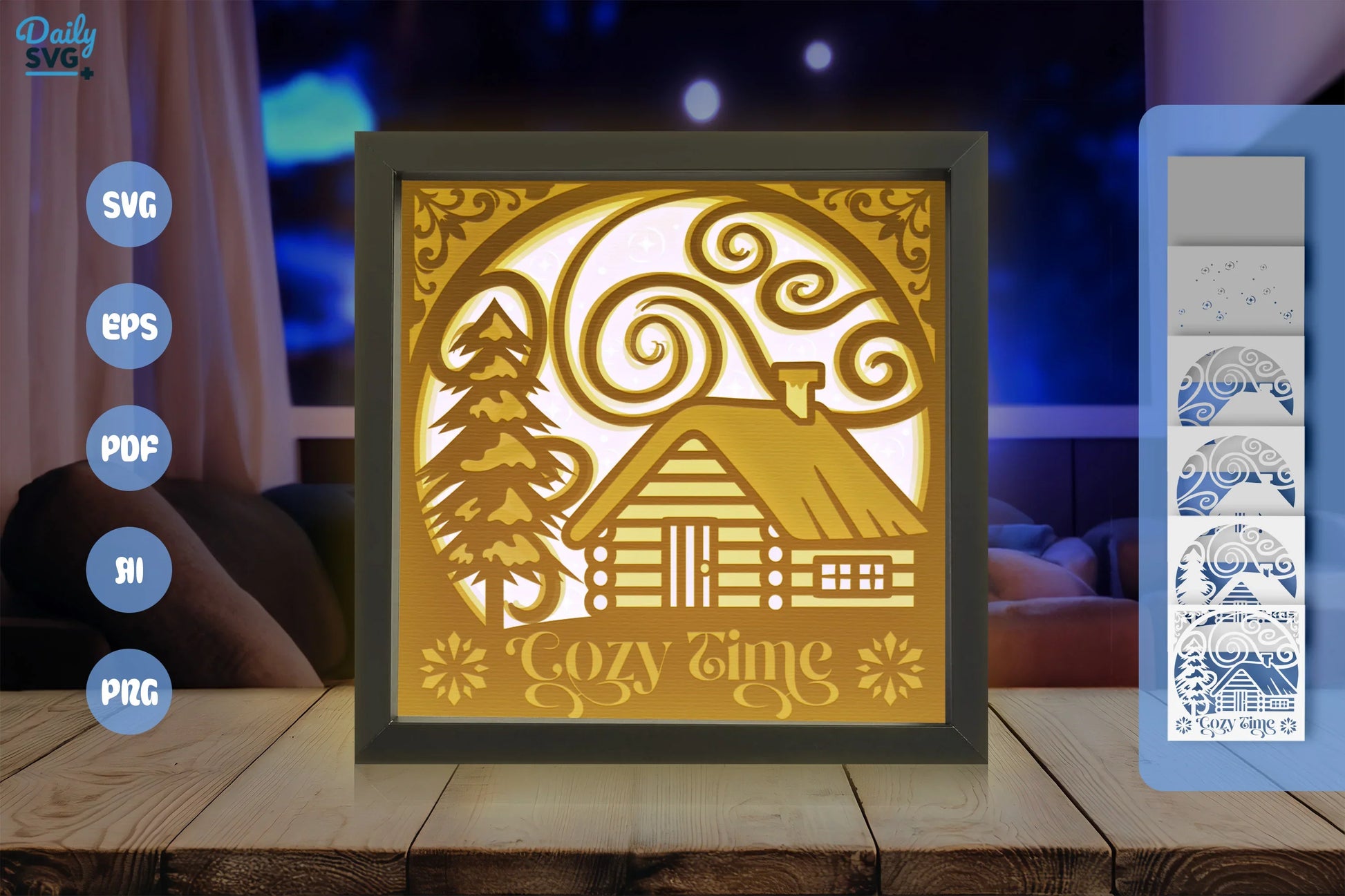 Winter Cabin White Papercut SVG Bundle - CraftNest - Digital Crafting and Art