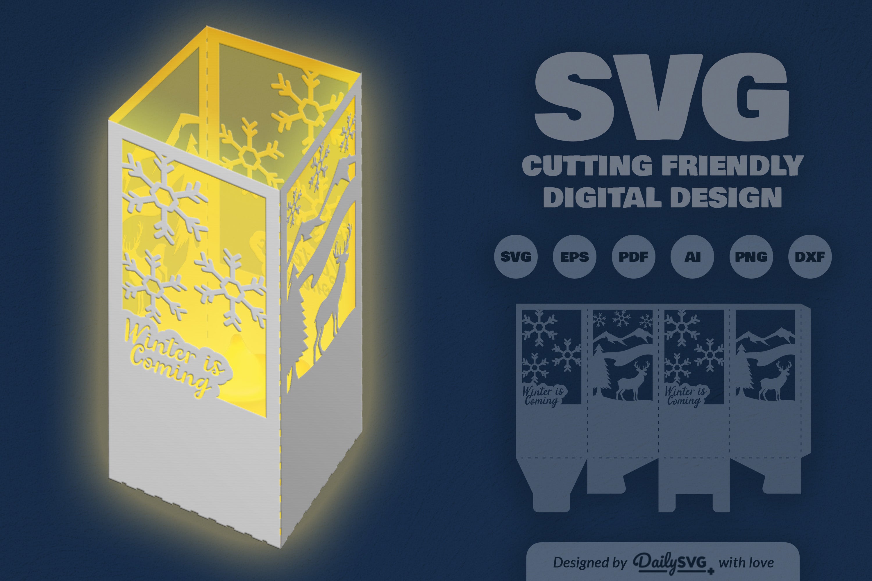 Winter Deer Christmas Papercut SVG Bundle 8