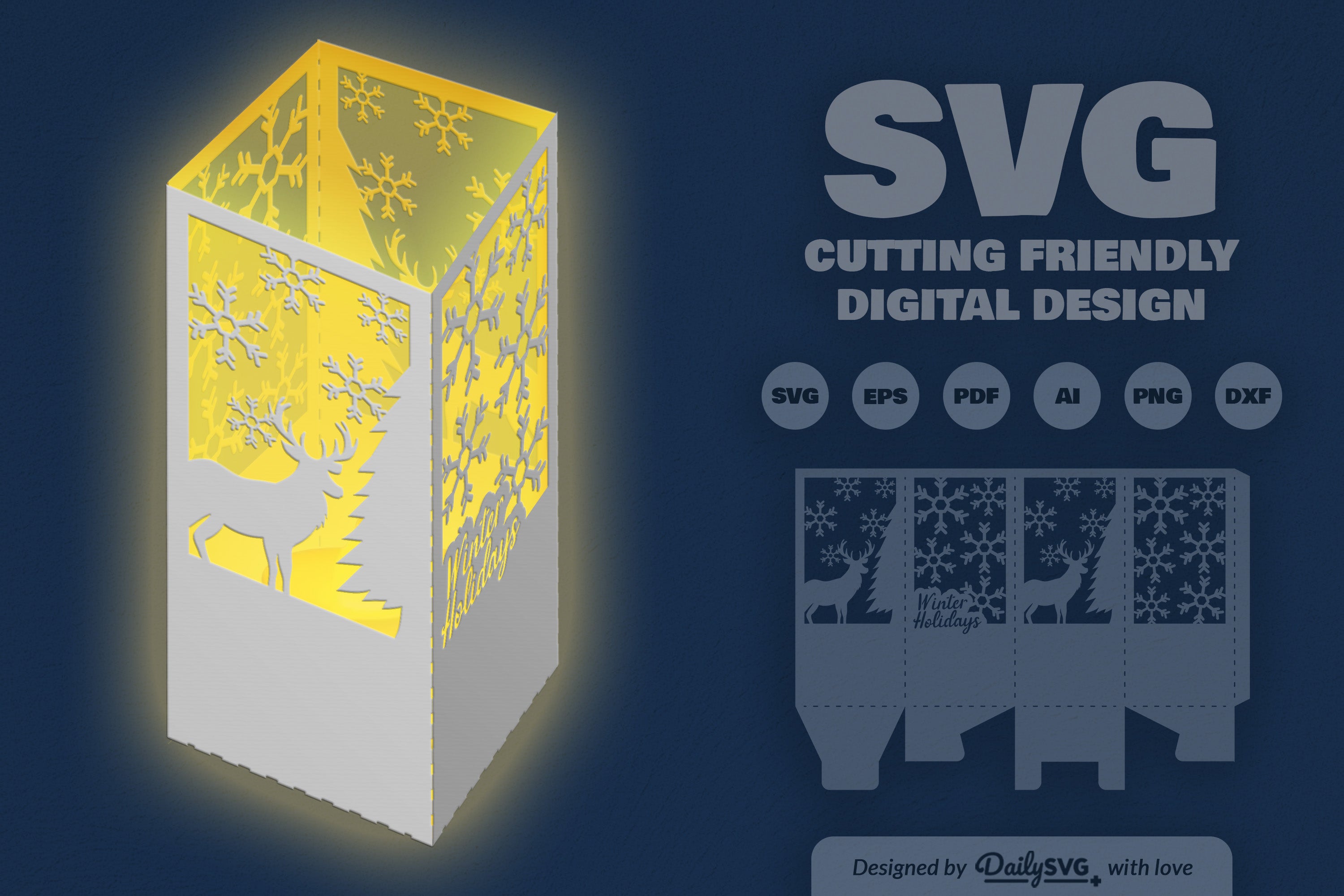 Winter Deer Christmas Papercut SVG Bundle 6