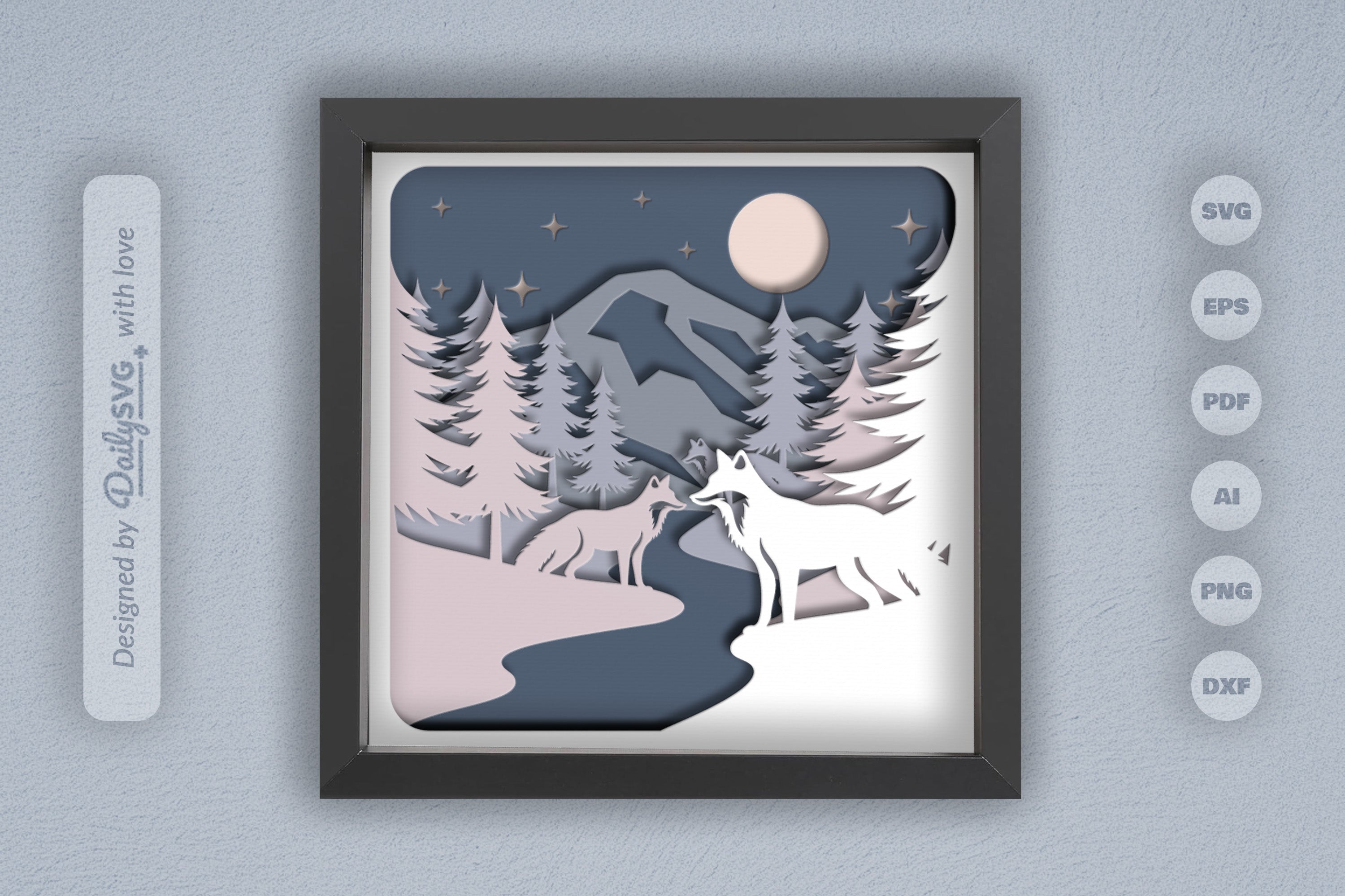 Winter Fox Papercut SVG Bundle