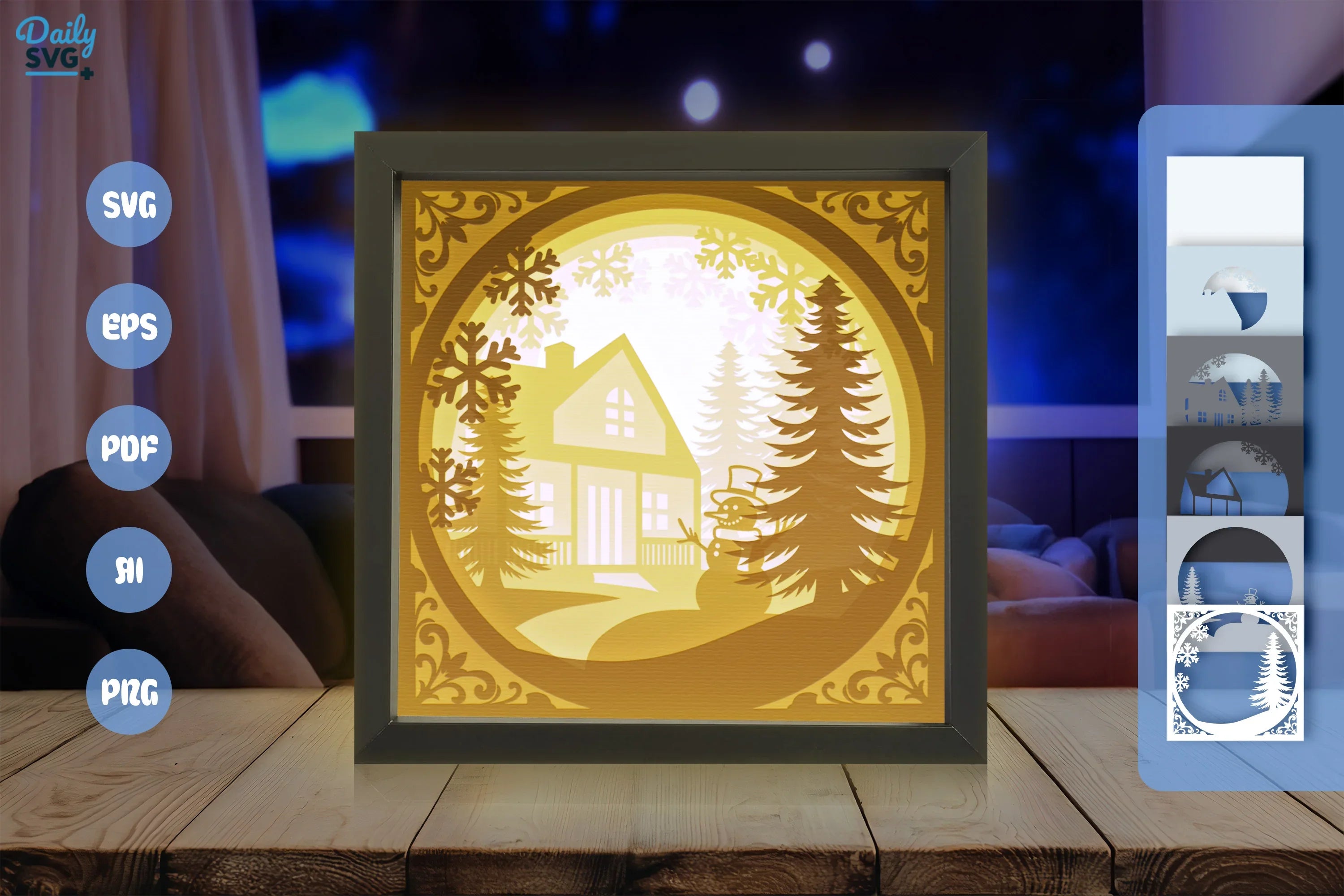 Winter House Papercut SVG Bundle - CraftNest - Digital Crafting and Art