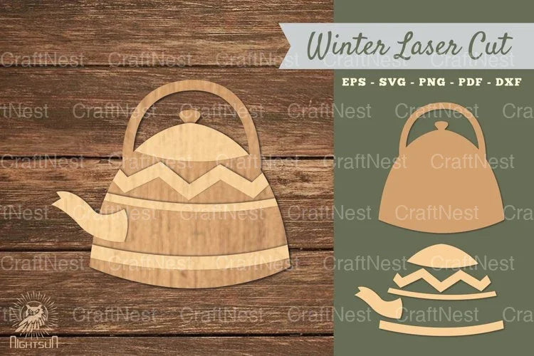 Winter Kettle Laser Cut Decoration Clipart Bundle - CraftNest - Digital Crafting and Art