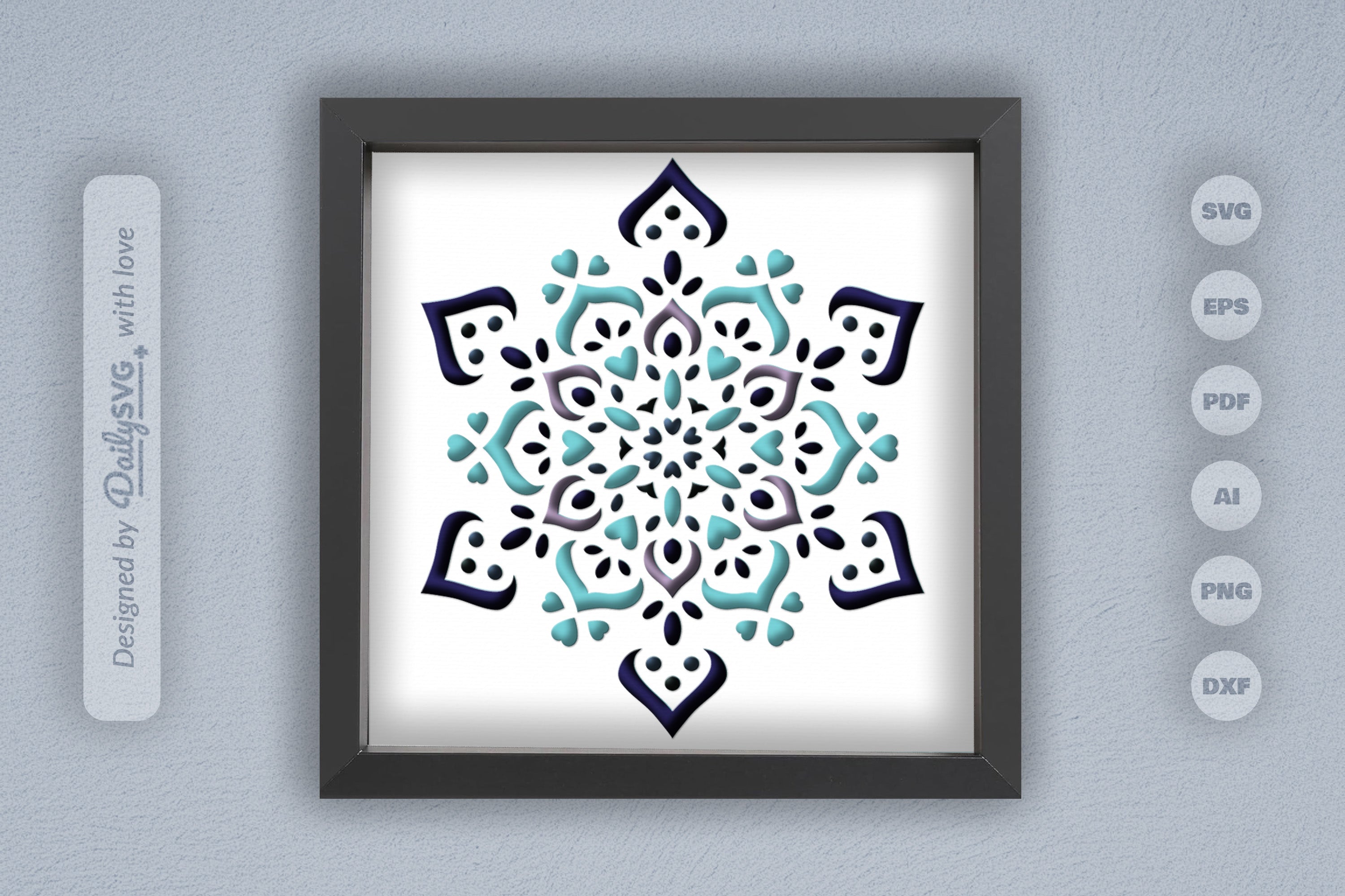 Winter Love Mandala Papercut SVG Bundle
