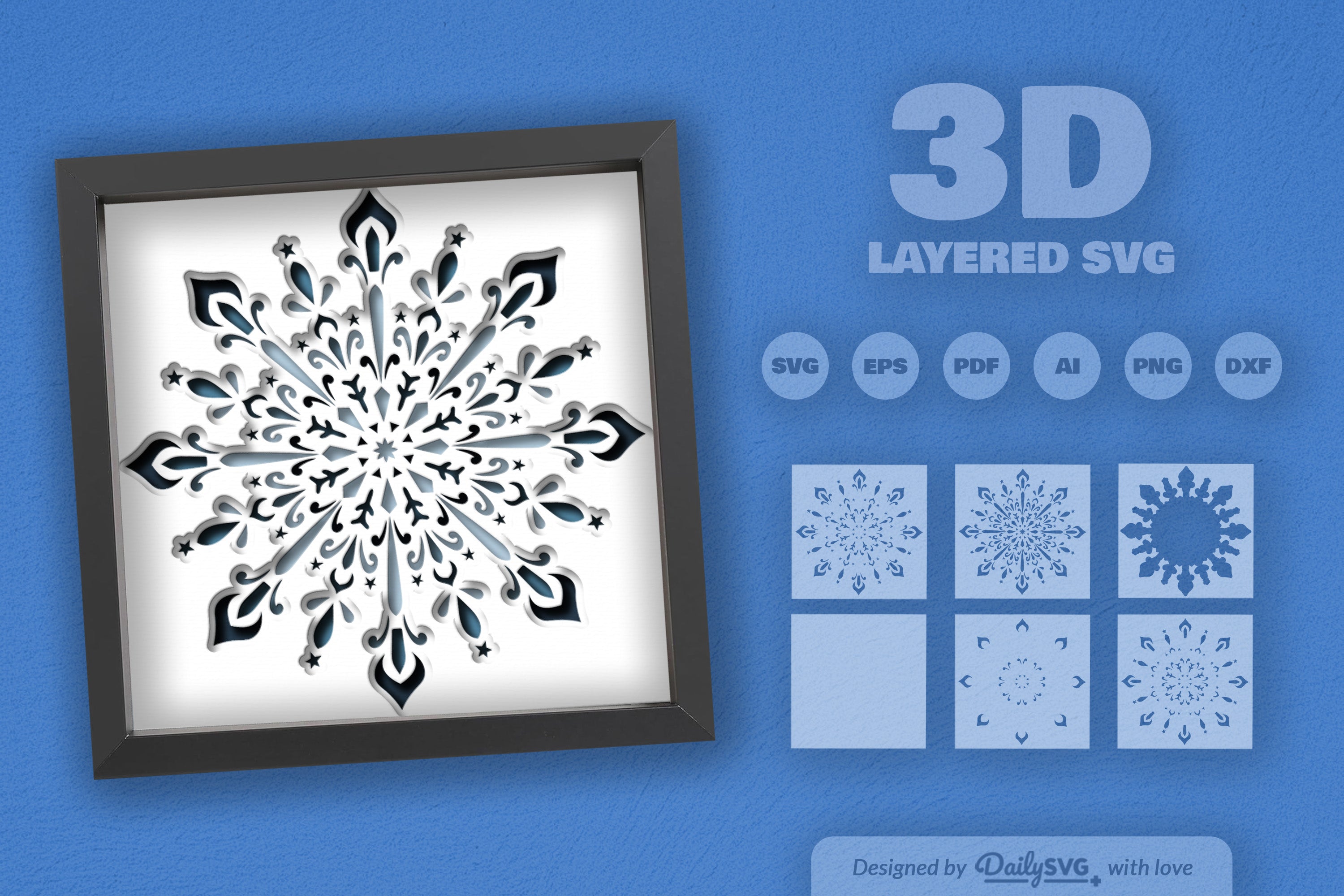 Winter Mandala Papercut SVG Bundle 1