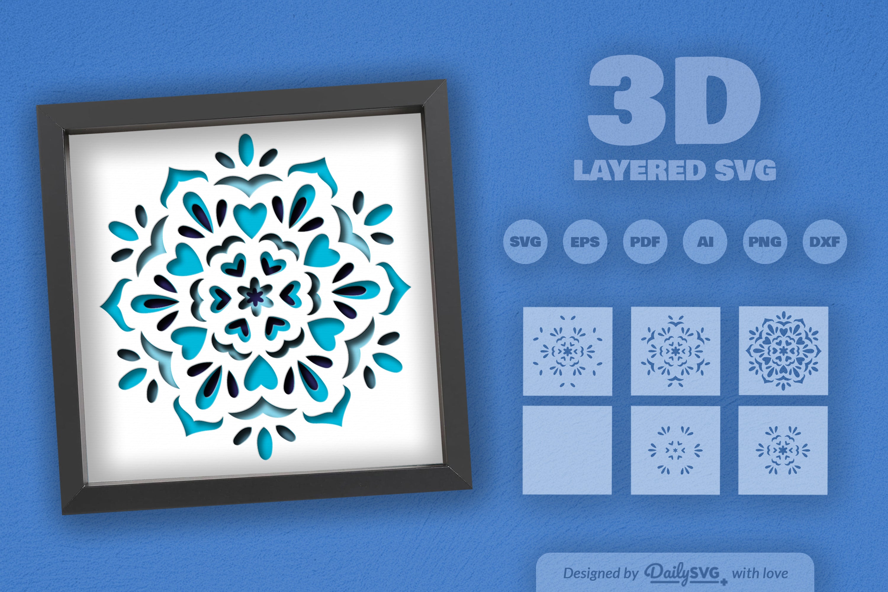 Winter Mandala Snow Papercut SVG Bundle