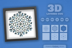 Winter Mandala Heart Papercut SVG Bundle - CraftNest - Digital Crafting and Art