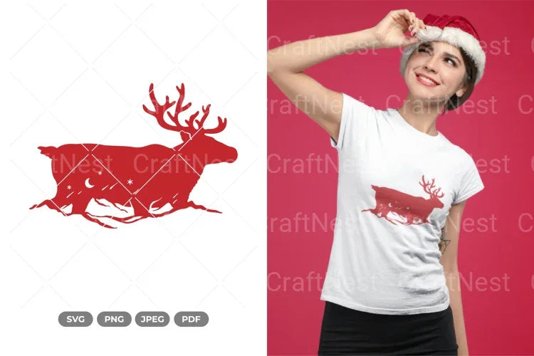 Winter Reindeer Scene Clipart Bundle - CraftNest - Digital Crafting and Art