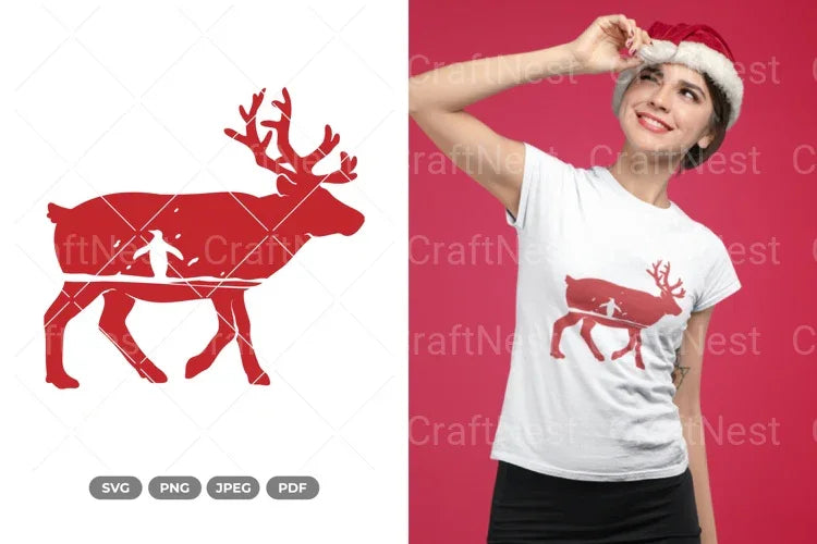 Winter Reindeer Scene Clipart Bundle - CraftNest - Digital Crafting and Art