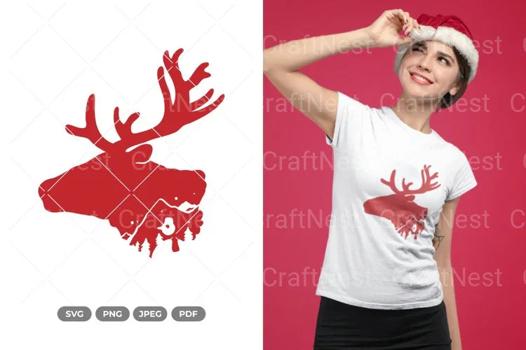 Winter Reindeer Scene Clipart Bundle - CraftNest - Digital Crafting and Art