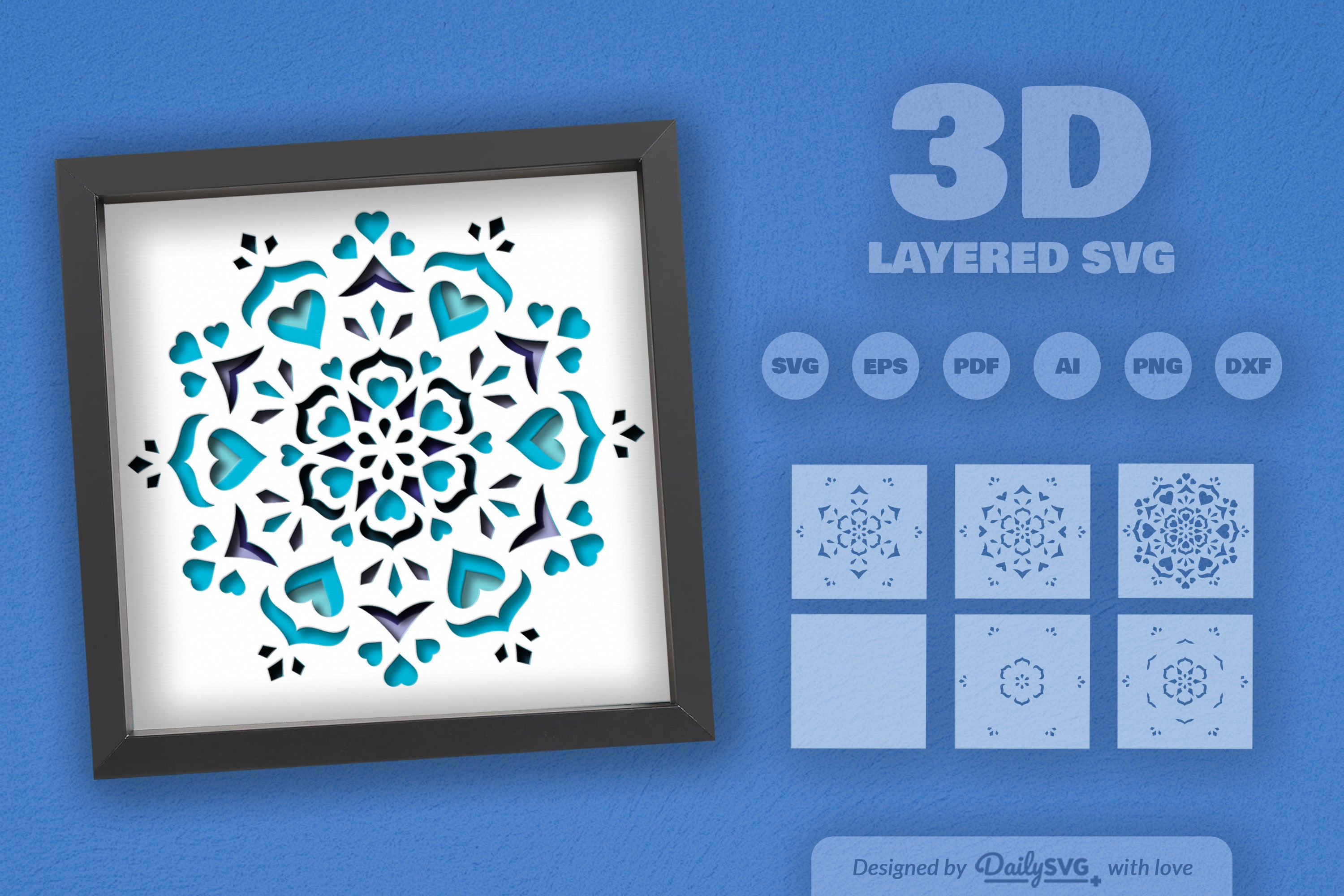 Winter Snow Mandala Papercut SVG Bundle