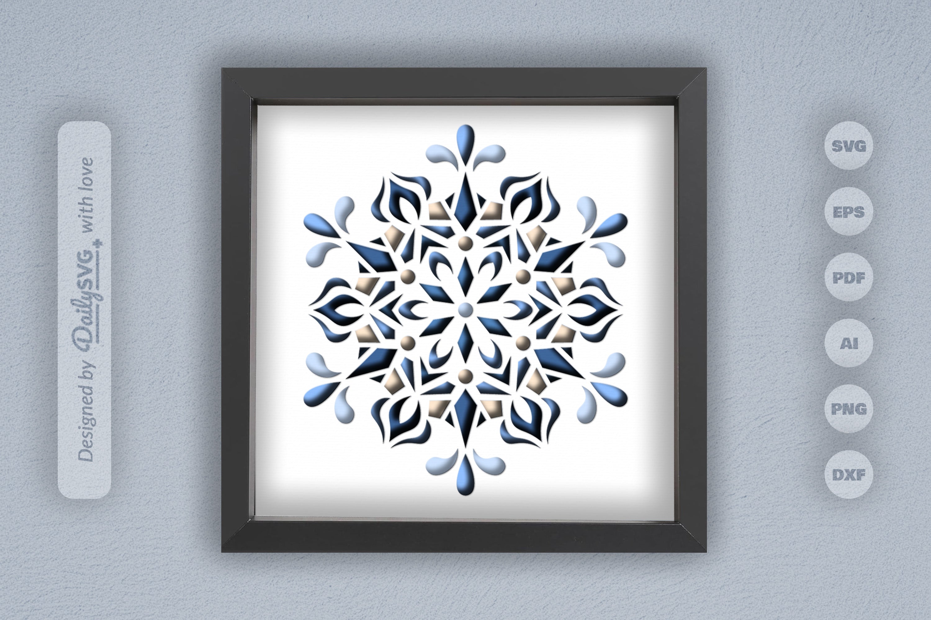 Winter Snowflake Mandala Papercut SVG Bundle