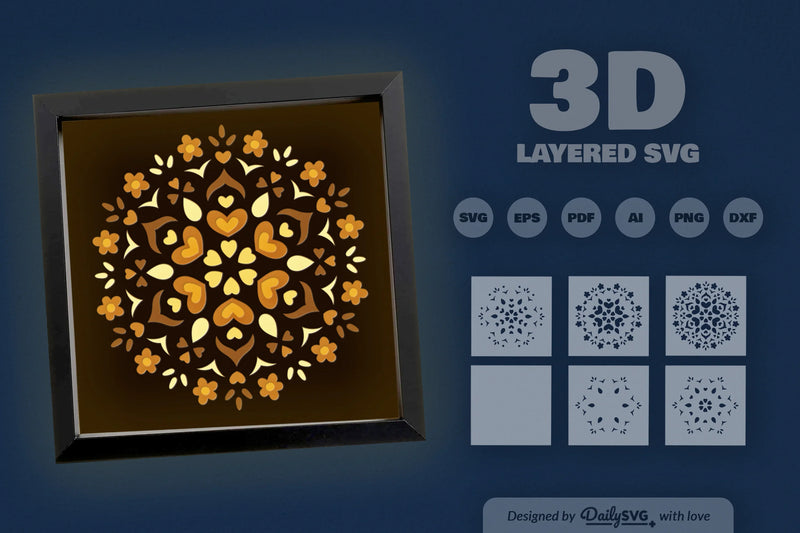 Winter Mandala Papercut SVG Bundle - CraftNest - Digital Crafting and Art