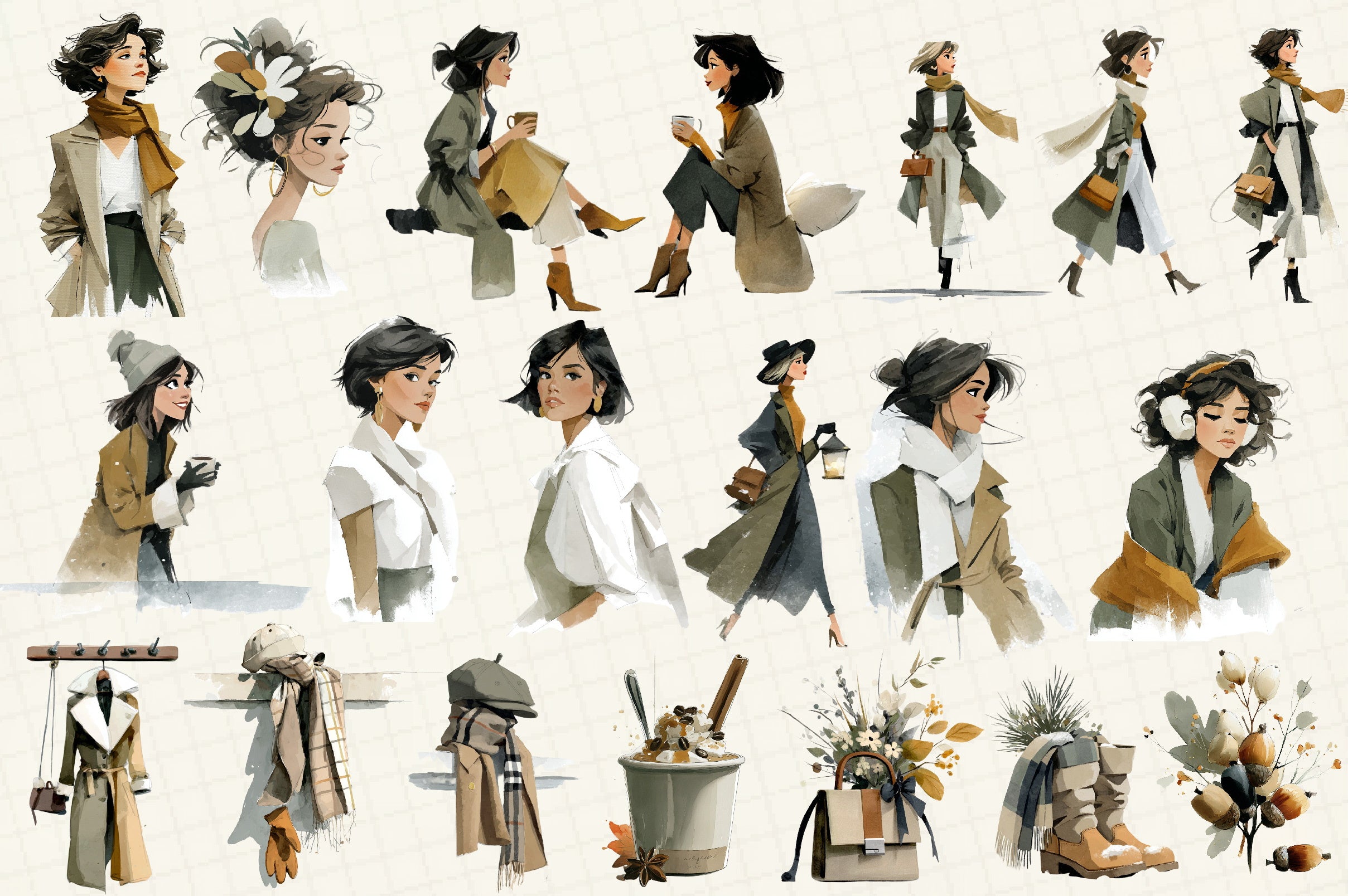 Winter Clipart Bundle Set