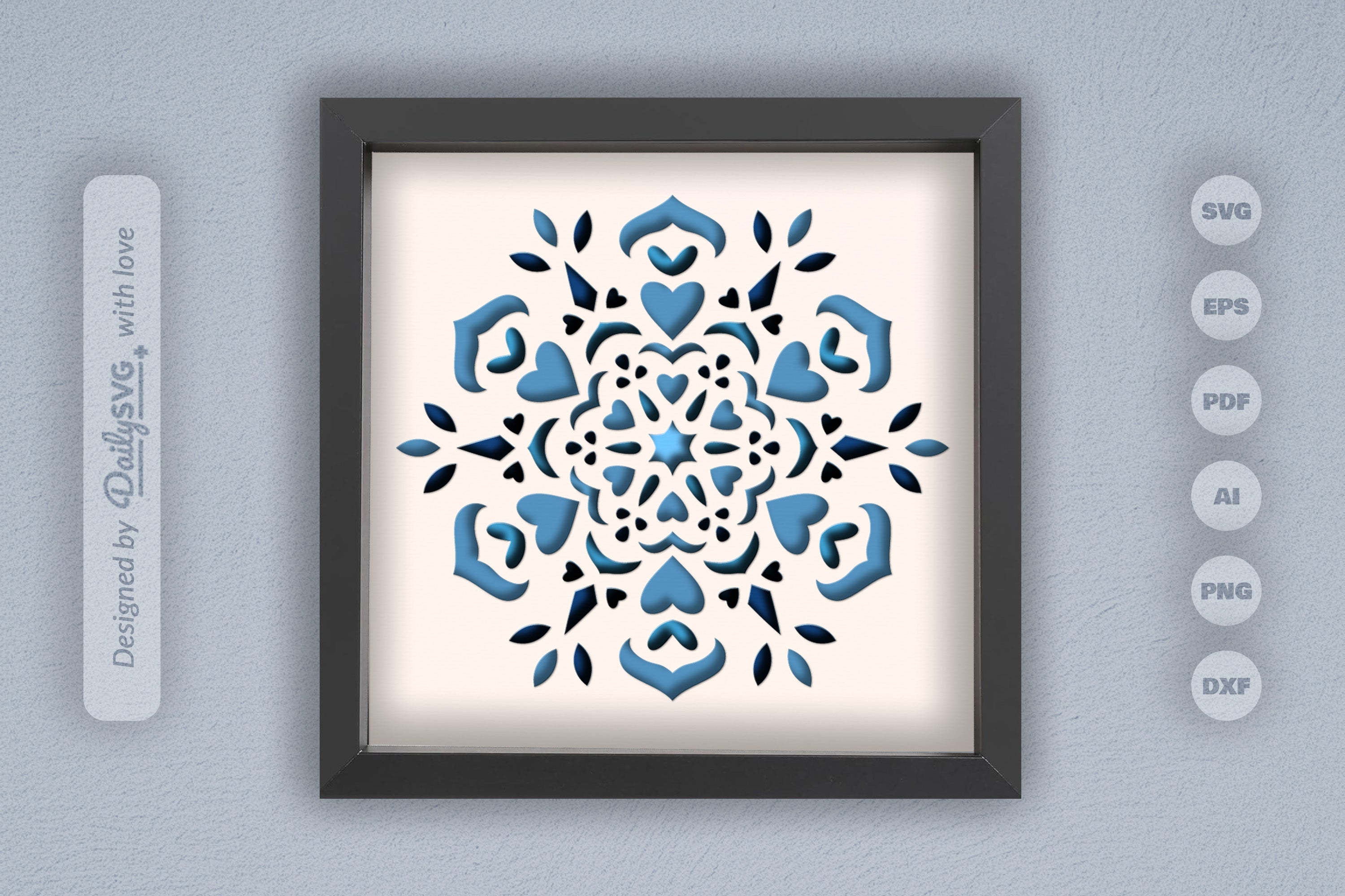 Winter Love Mandala Papercut SVG Bundle 1