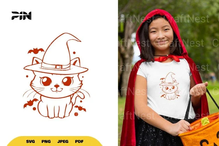 Witch Cat Halloween SVG Bundle - CraftNest - Digital Crafting and Art